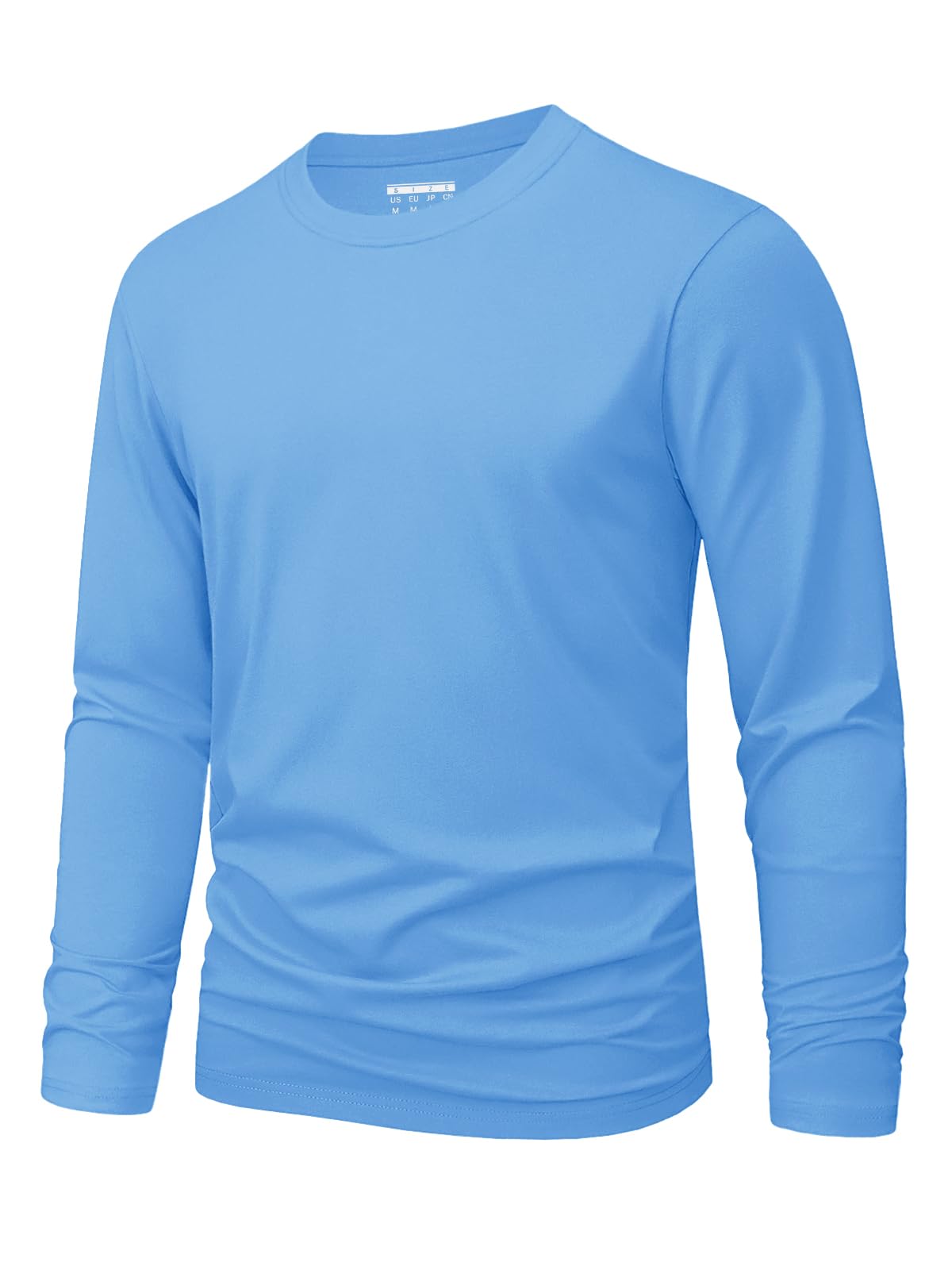MAGNIVIT Men's Long Sleeve Shirts Cotton T-Shirt Crew Neck Midweight Tees Classic Basic Casual Tops Plain Soft Shirt