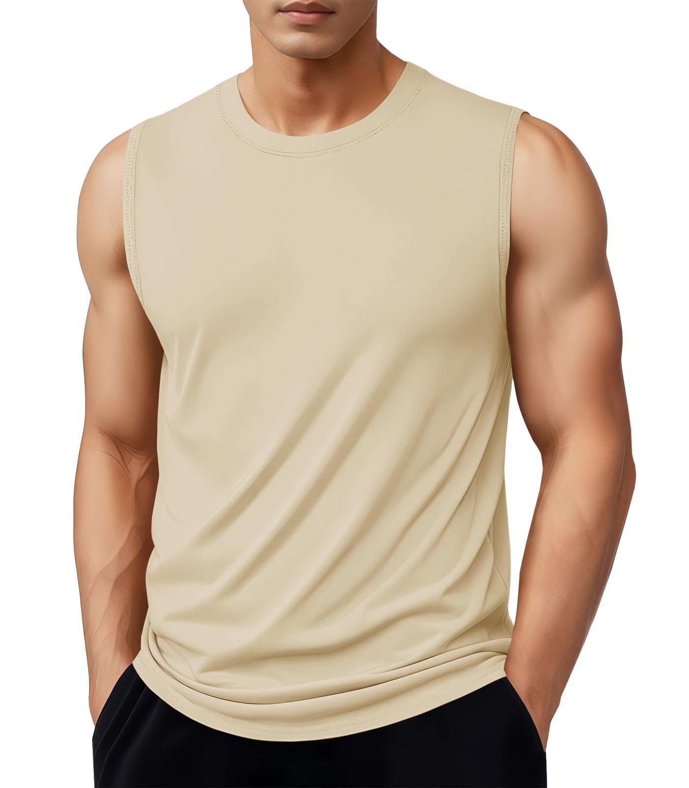 MAGNIVIT Men's Cotton Tank Tops Workout Gym Moisture Wicking T Shirts Muscle Athletic Sleeveless Top