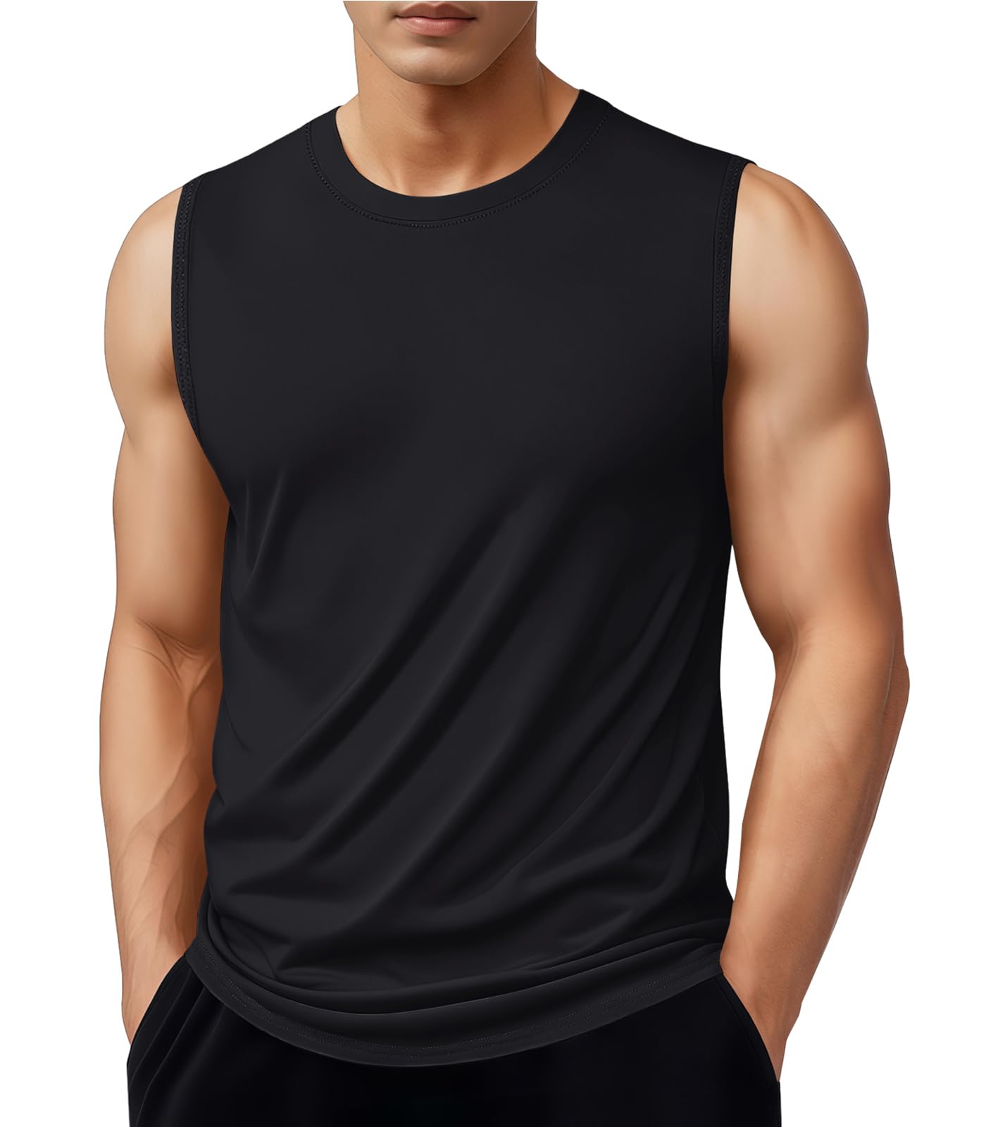 MAGNIVIT Men's Cotton Tank Tops Workout Gym Moisture Wicking T Shirts Muscle Athletic Sleeveless Top