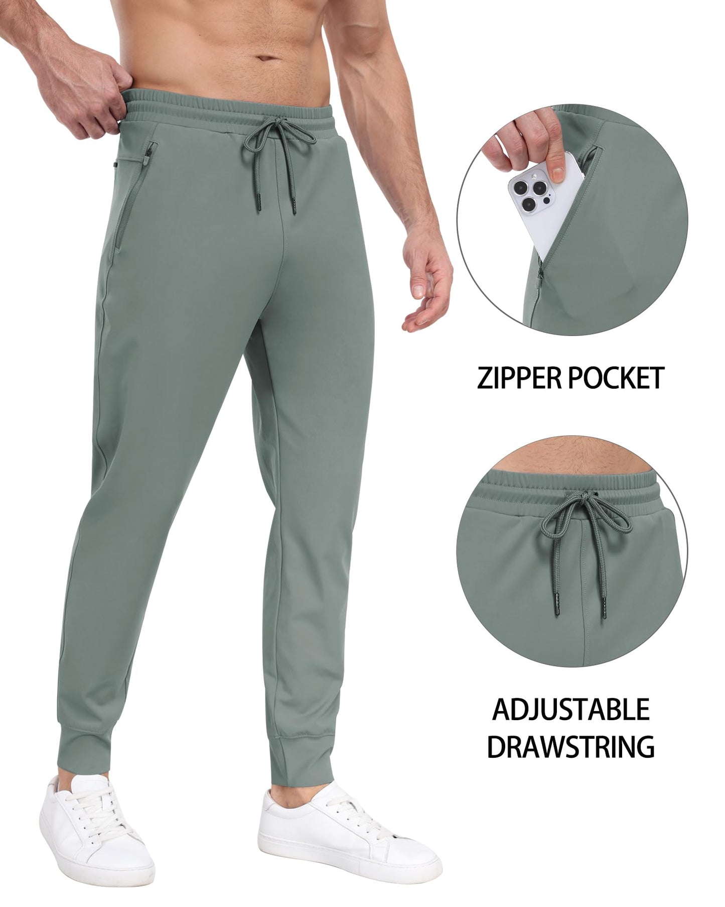 3 Pack Men's Sweatpants with Zipper Pockets,Workout Gym Traning Track Joggers Pants for Men Running Jogging Pants
