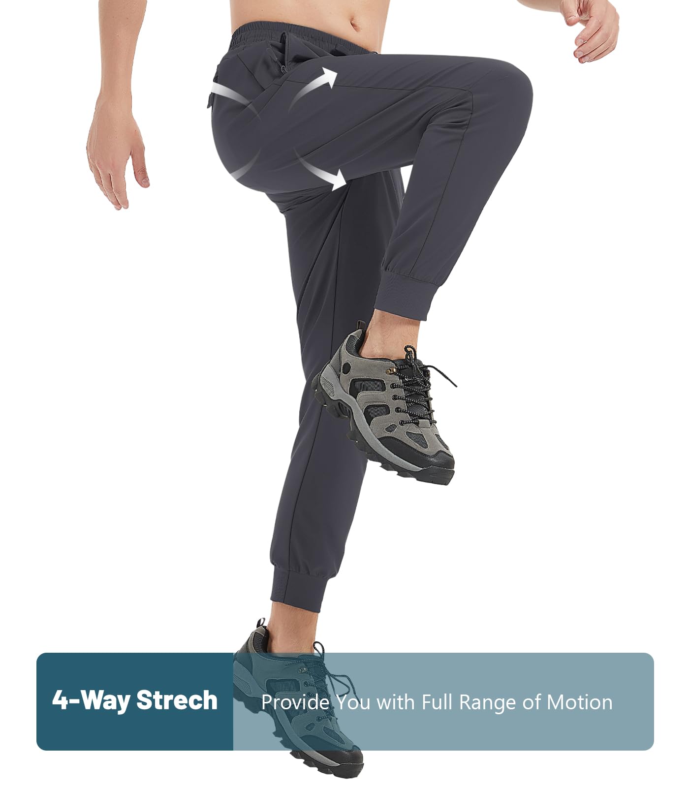MAGNIVIT Men's Joggers with Zipper Pockets Lightweight Athletic Sweatpants Water Repellent Track Pants for Men Workout