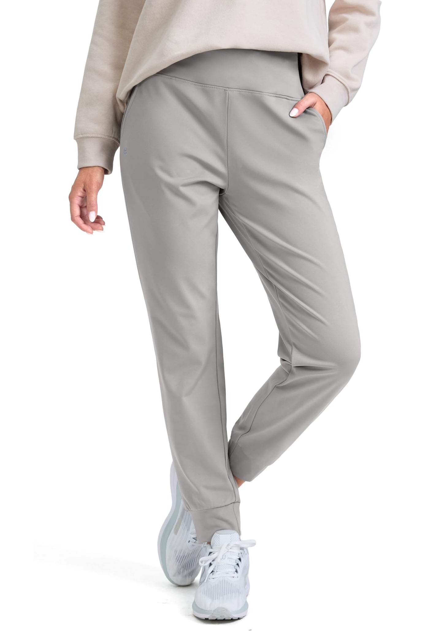 G Gradual Women's Fleece Lined Joggers High Waisted Water Resistant Thermal Hiking Pants Cold Weather Sweatpants with Pockets