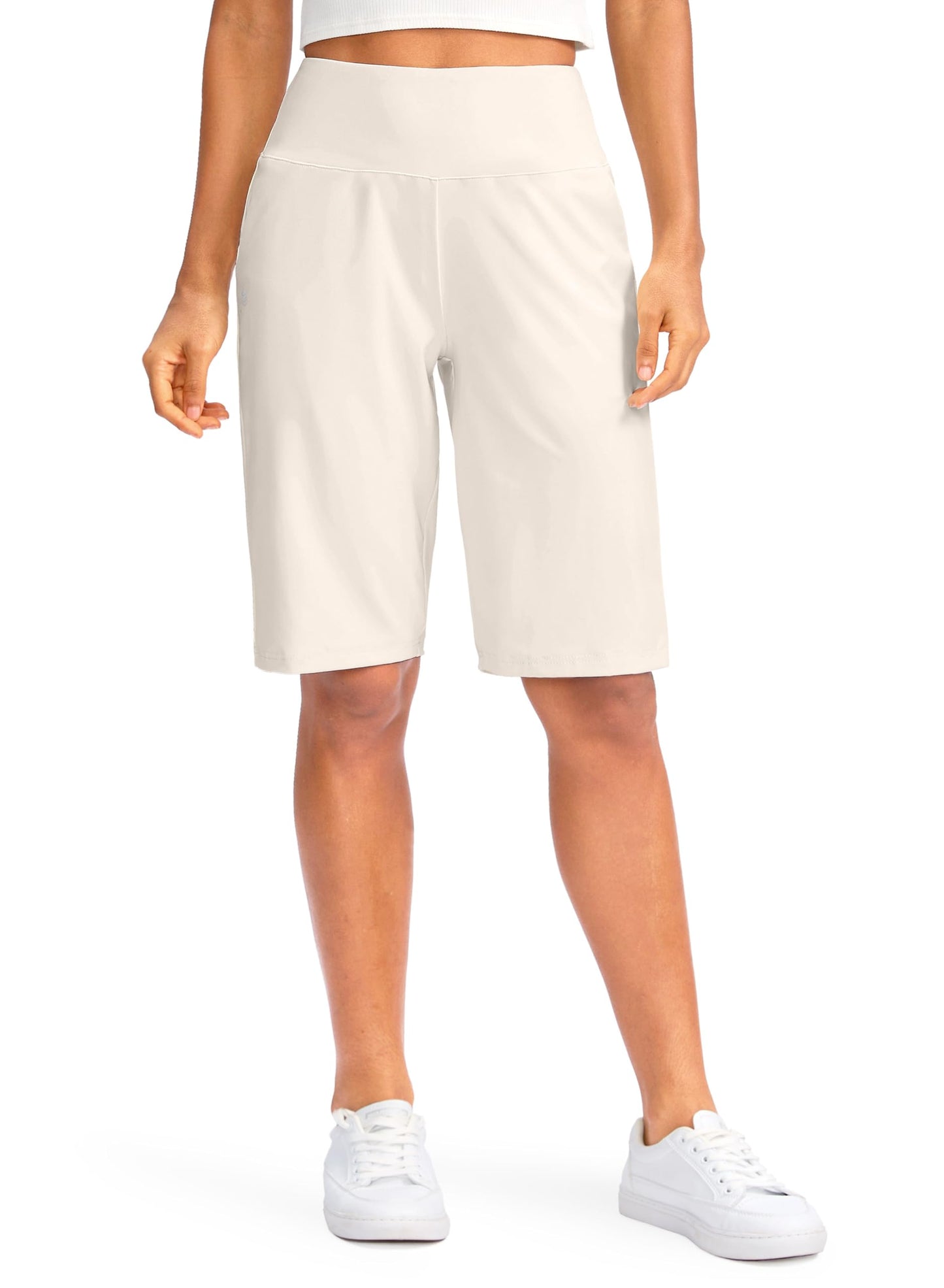 G Gradual Women's 12" Bermuda Long Shorts with Pockets High Waisted Stretch Knee Length Shorts for Women Summer Walking