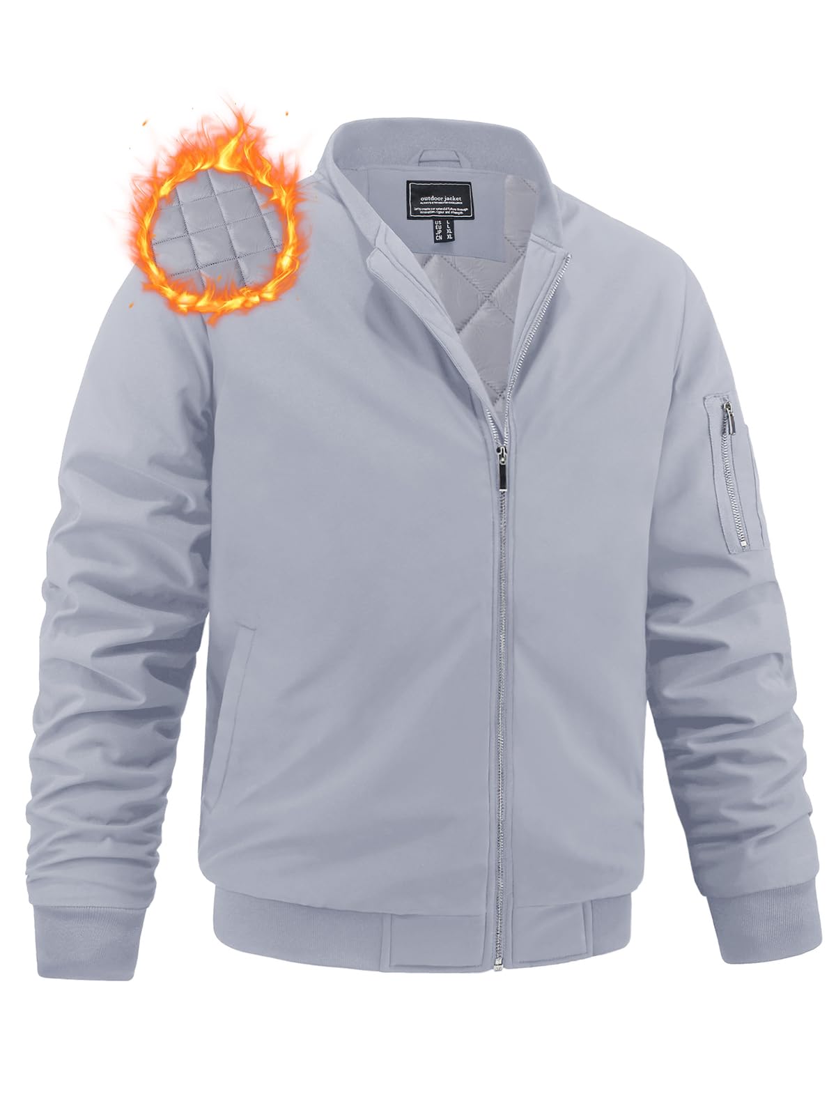 MAGNIVIT Men's Winter Bomber Jacket Windproof Warm Full Zipper Outer Wear Casual Flight Jacket Coat with Pockets