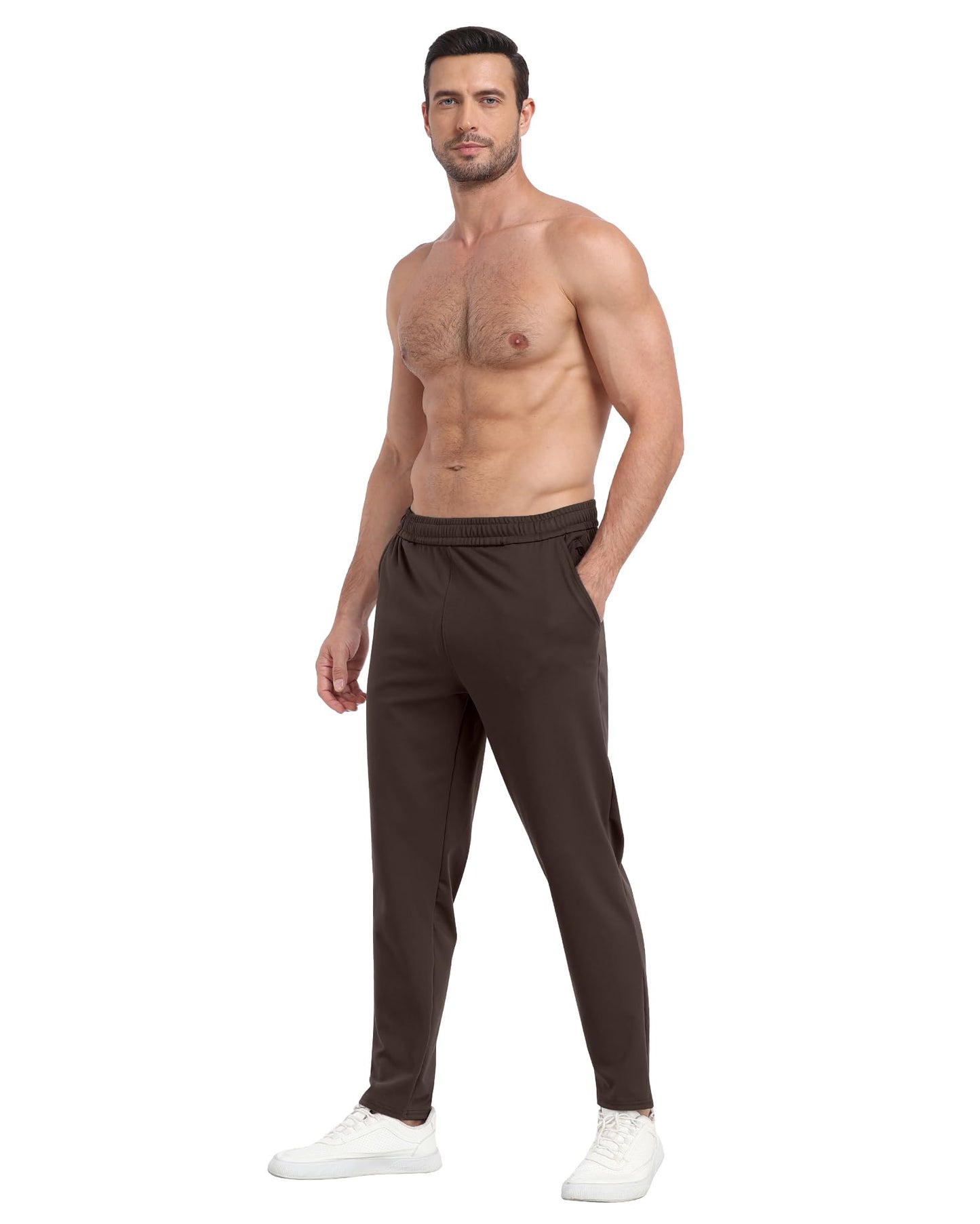 3 Pack Men's Workout Sweatpants with Pockets,Athletic Gym Tapered Joggers Pants for Men Running Pants