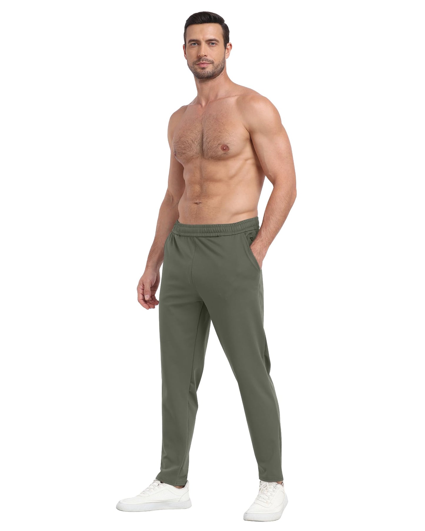 3 Pack Men's Workout Sweatpants with Pockets,Athletic Gym Tapered Joggers Pants for Men Running Pants