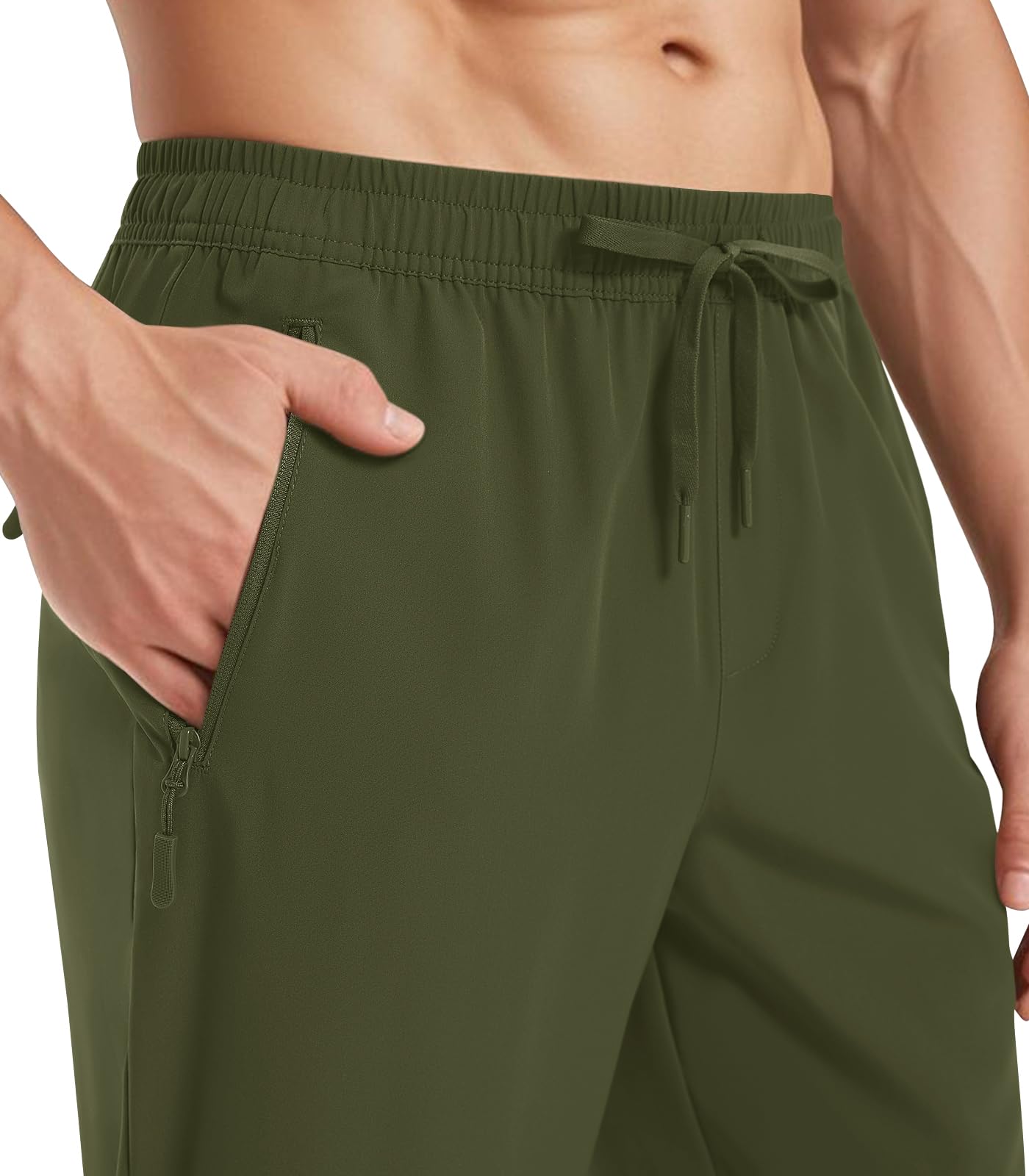 MAGNIVIT Men's Joggers with Zipper Pockets Lightweight Athletic Sweatpants Water Repellent Track Pants for Men Workout