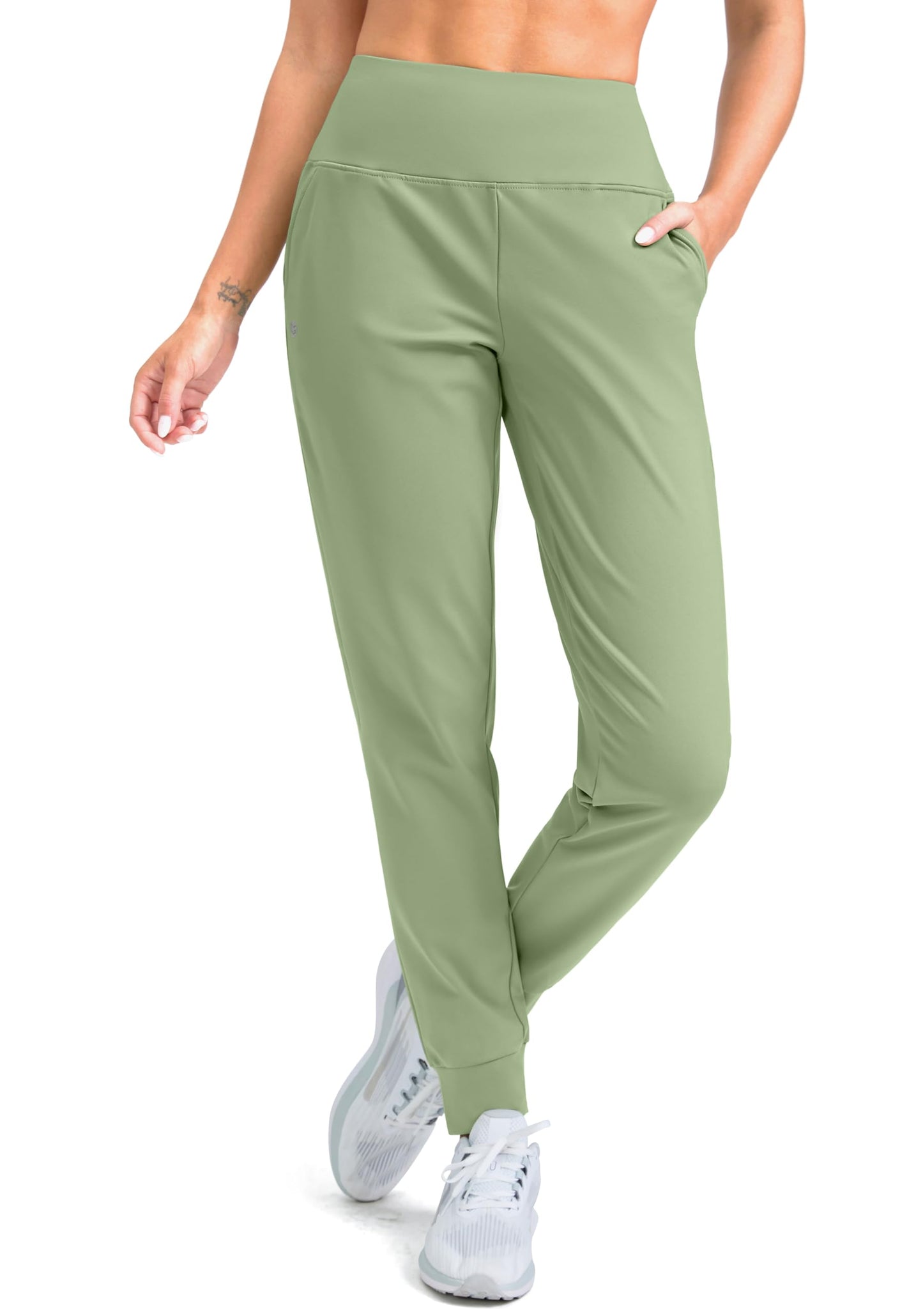 G Gradual Women's Fleece Lined Joggers High Waisted Water Resistant Thermal Hiking Pants Cold Weather Sweatpants with Pockets