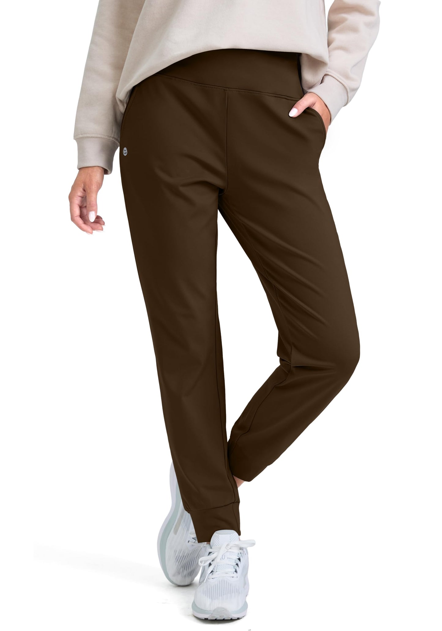G Gradual Women's Fleece Lined Joggers High Waisted Water Resistant Thermal Hiking Pants Cold Weather Sweatpants with Pockets