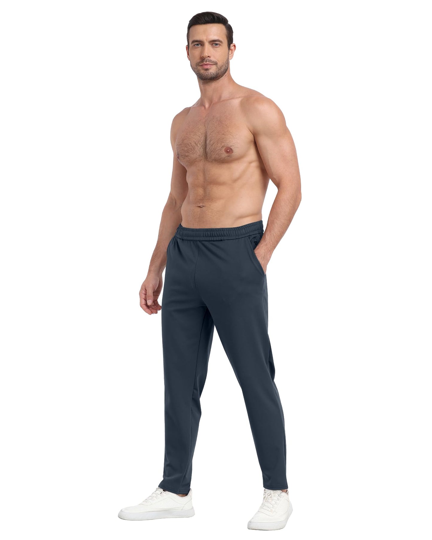 3 Pack Men's Workout Sweatpants with Pockets,Athletic Gym Tapered Joggers Pants for Men Running Pants