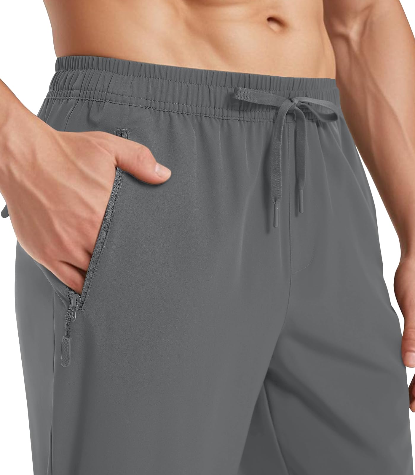 MAGNIVIT Men's Joggers with Zipper Pockets Lightweight Athletic Sweatpants Water Repellent Track Pants for Men Workout