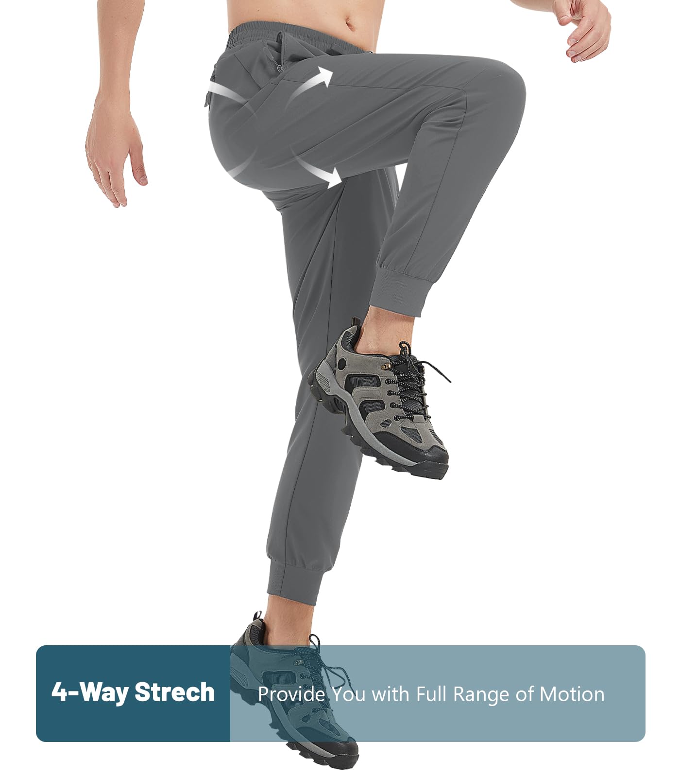 MAGNIVIT Men's Joggers with Zipper Pockets Lightweight Athletic Sweatpants Water Repellent Track Pants for Men Workout