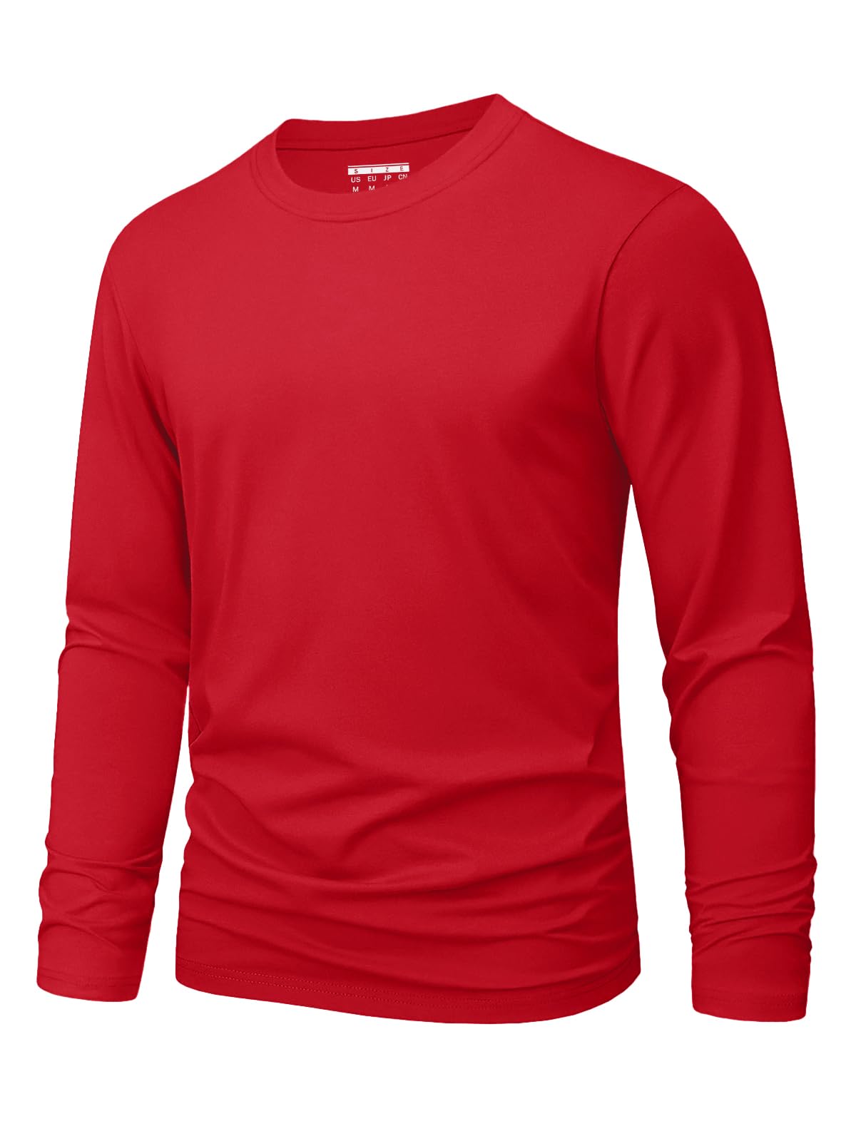 MAGNIVIT Men's Long Sleeve Shirts Cotton T-Shirt Crew Neck Midweight Tees Classic Basic Casual Tops Plain Soft Shirt
