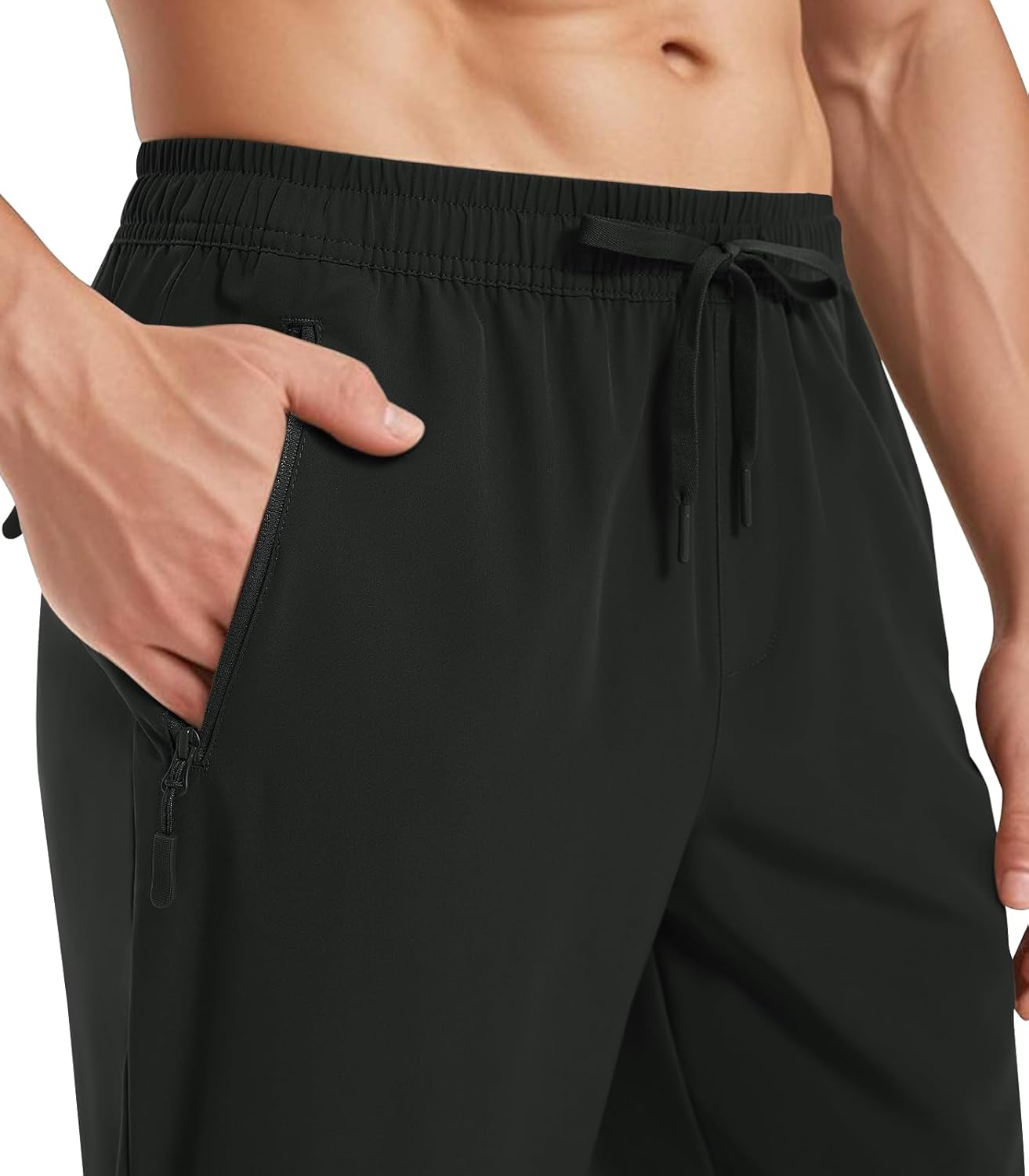 MAGNIVIT Men's Joggers with Zipper Pockets Lightweight Athletic Sweatpants Water Repellent Track Pants for Men Workout