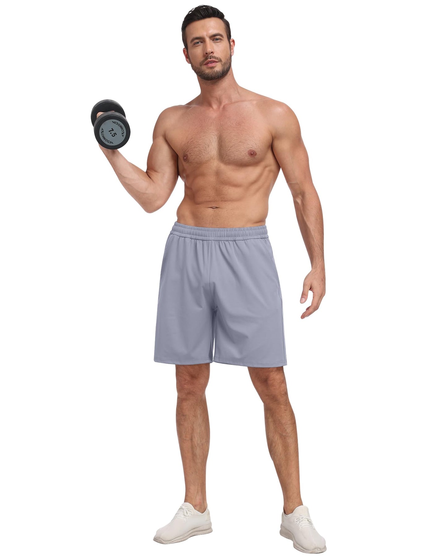 4 Pack Men's Athletic Gym Shorts with Pockets,Running Workout Basketball Hiking Shorts for Men