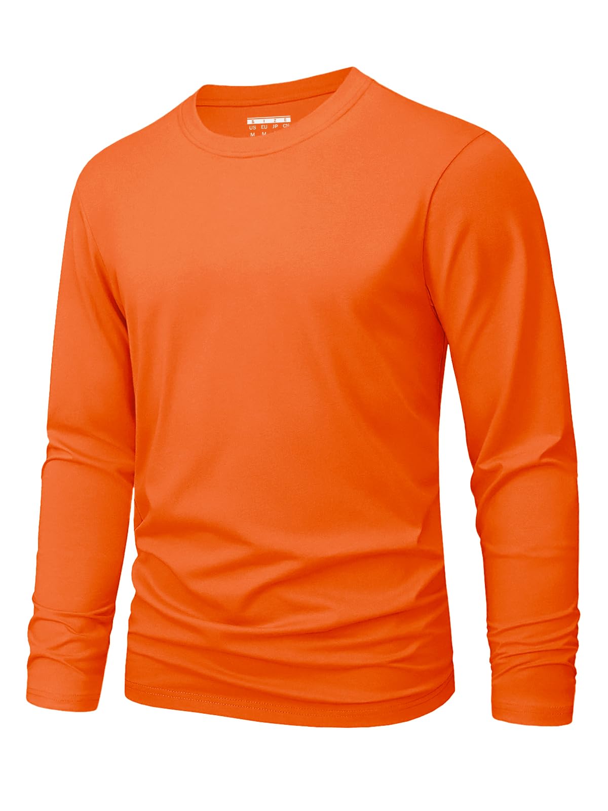 MAGNIVIT Men's Long Sleeve Shirts Cotton T-Shirt Crew Neck Midweight Tees Classic Basic Casual Tops Plain Soft Shirt