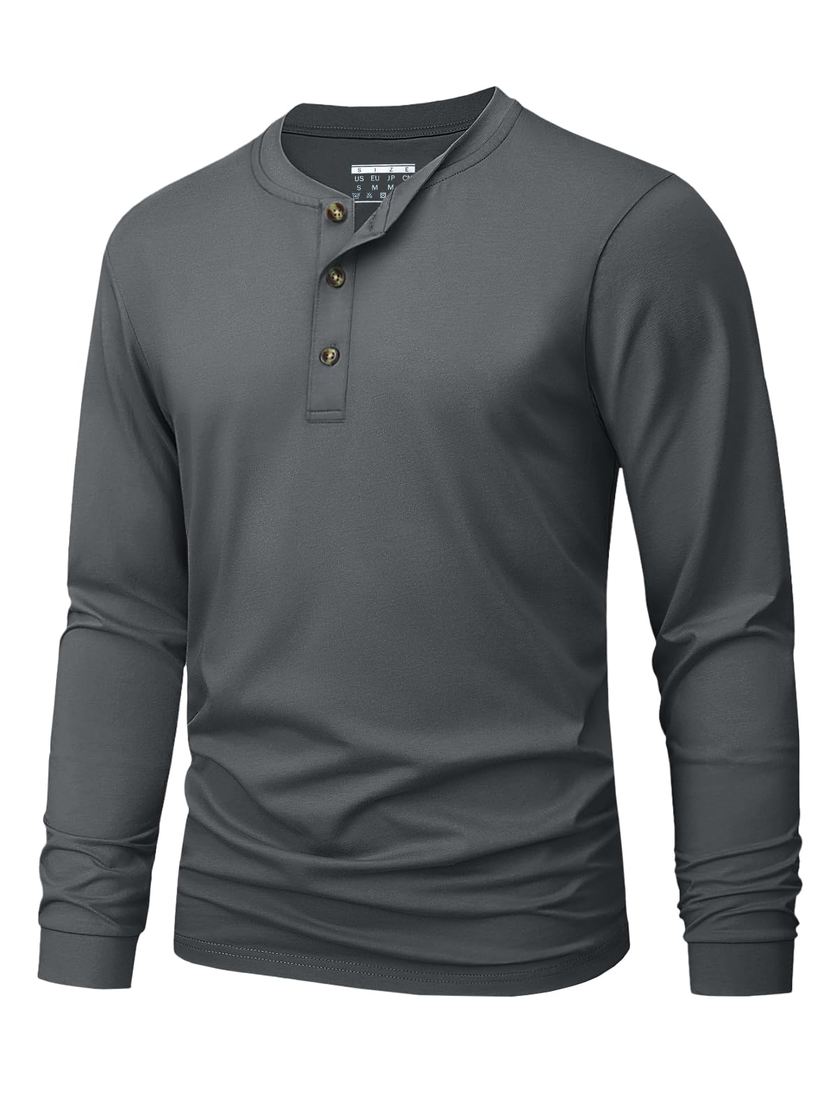 MAGNIVIT Men's Long Sleeve Henley Shirts Cotton 3-Button Spring Casual T-Shirts Solid Color Soft Basic Tops 2025
