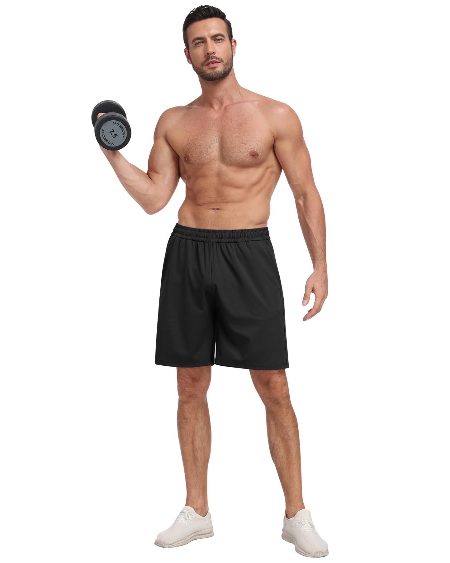 4 Pack Men's Athletic Gym Shorts with Pockets,Running Workout Basketball Hiking Shorts for Men