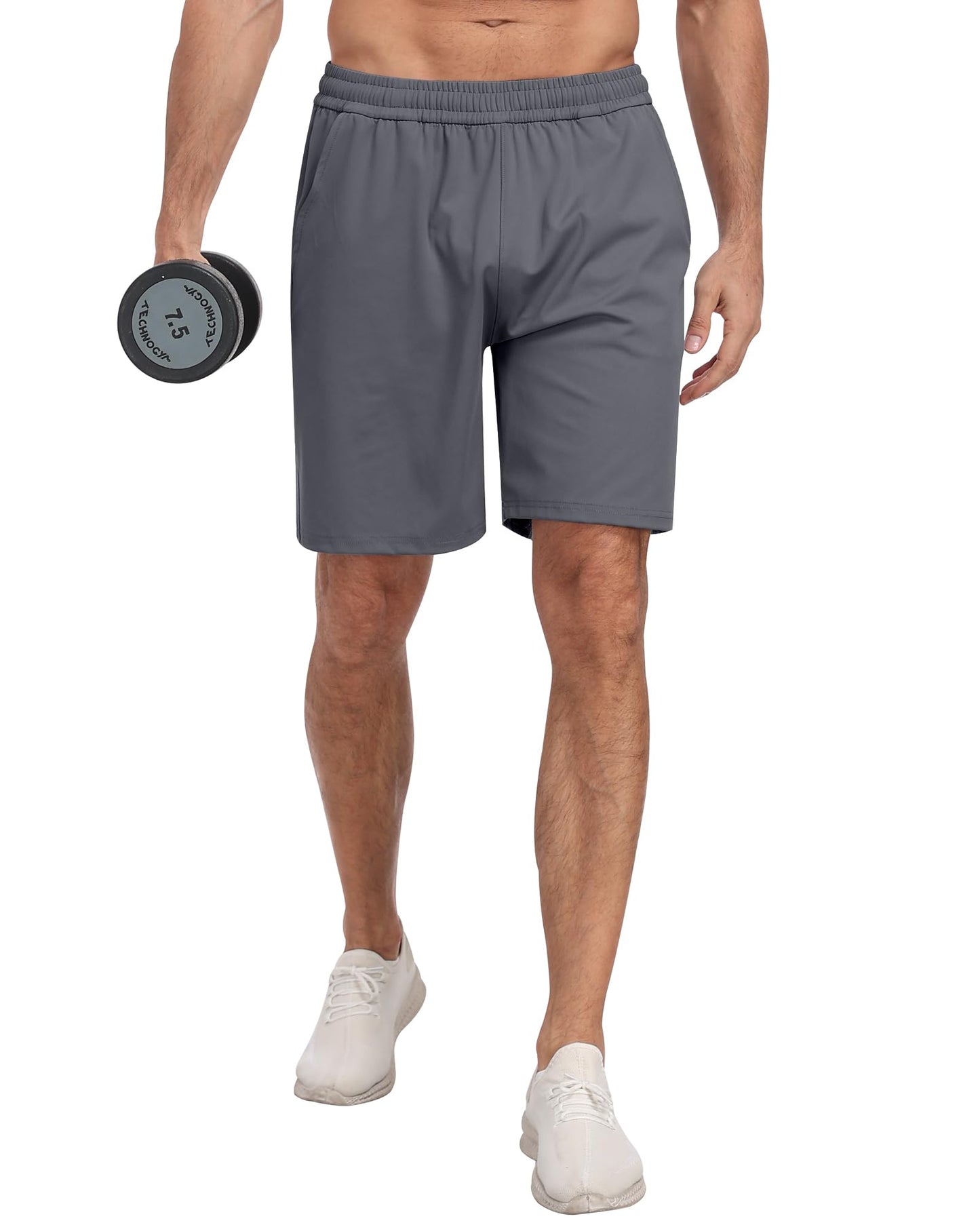 4 Pack Men's Athletic Gym Shorts with Pockets,Running Workout Basketball Hiking Shorts for Men