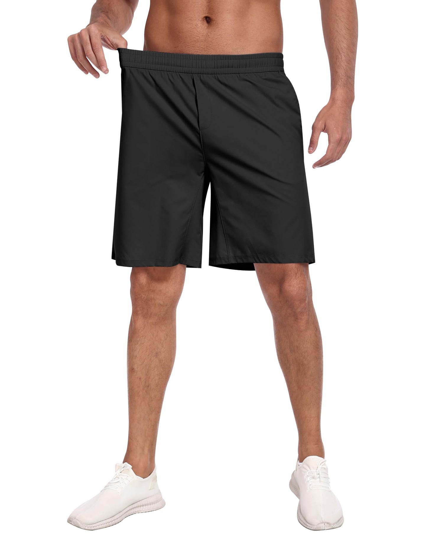 3 Pack Men's Athletic Running Shorts with Zipper Pockets,Quick Dry Gym Workout Basketball Hiking Shorts for Men