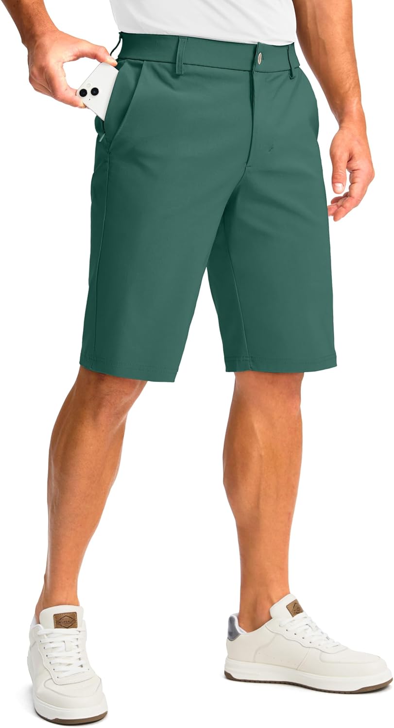 Men's Golf Shorts with 5 Pockets 11" Inseam Stretch Quick Dry Casual Work Dress Shorts for Men