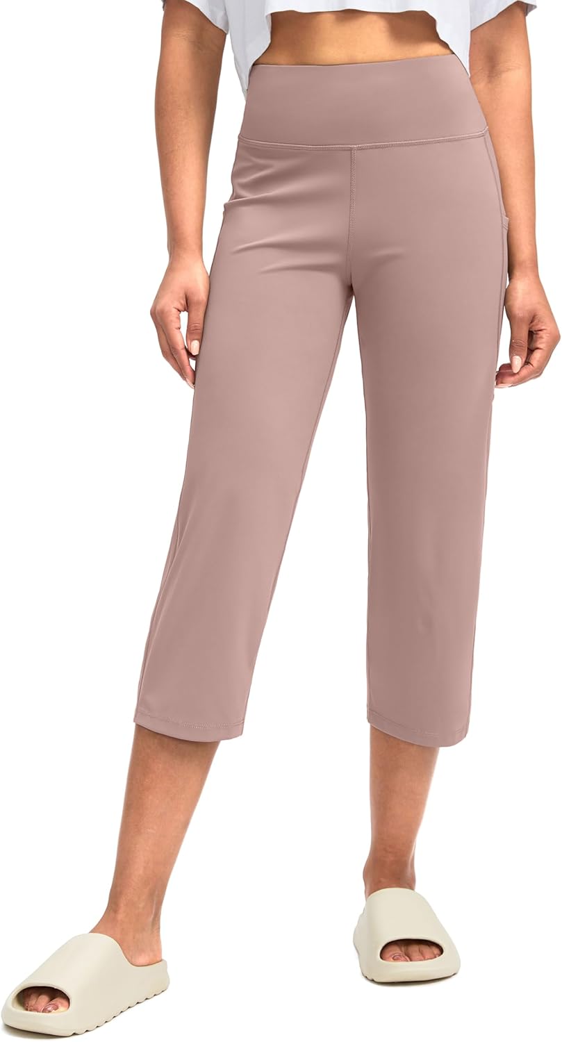 G Gradual Capri Pants for Women High Waist Workout Yoga Pants with Pockets Tummy Control Leggings Crop Straight