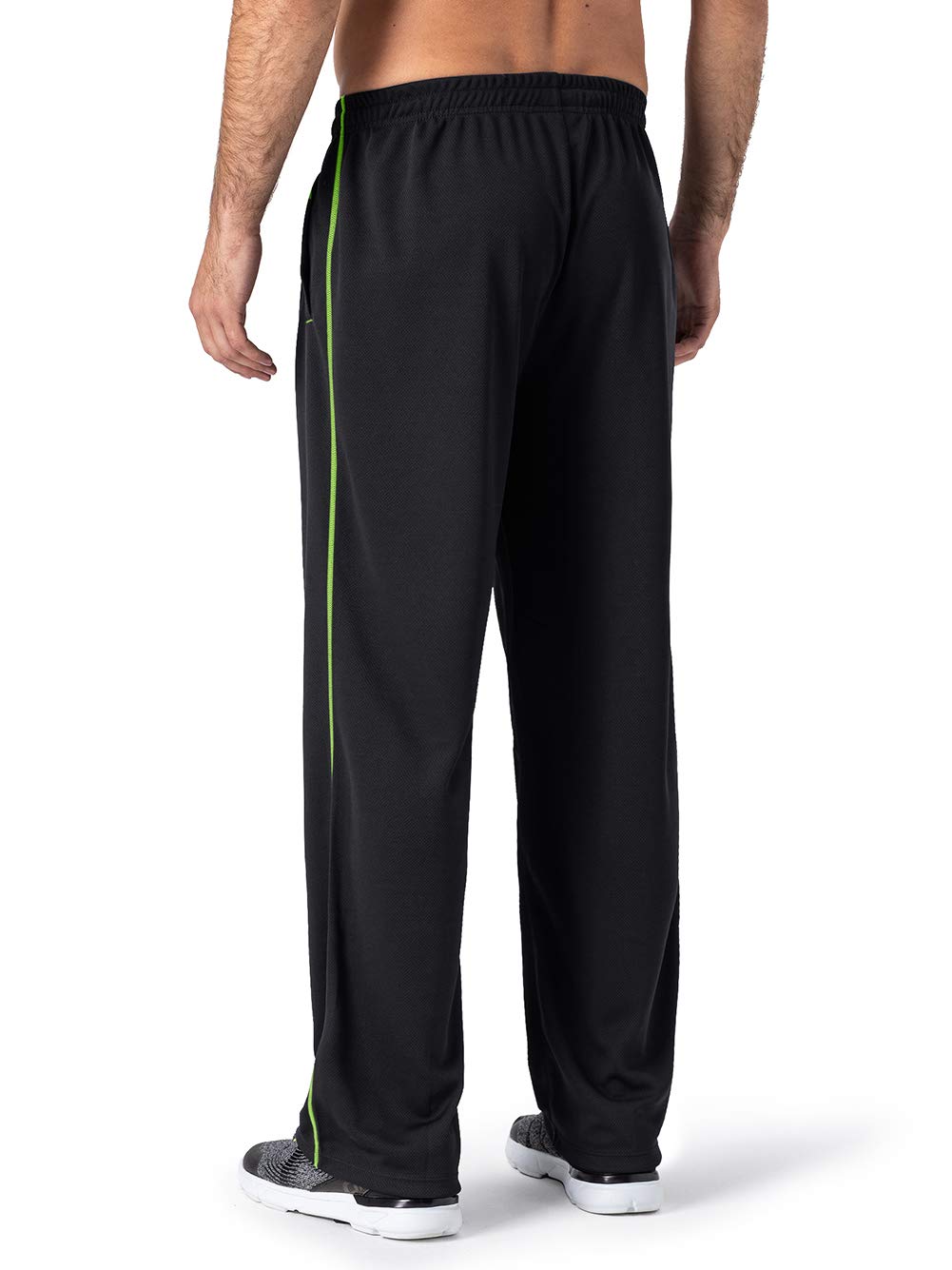 MAGNIVIT Men's Lightweight Sweatpants Loose Fit Open Bottom Mesh Athletic Pants with Zipper Pockets