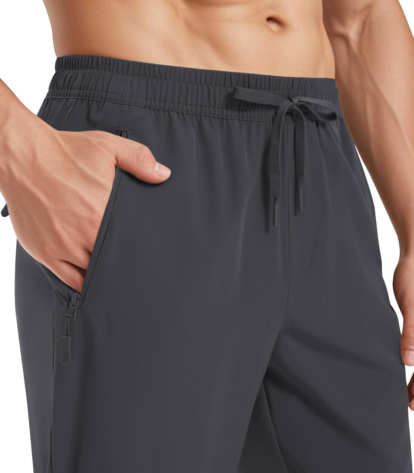 MAGNIVIT Men's Joggers with Zipper Pockets Lightweight Athletic Sweatpants Water Repellent Track Pants for Men Workout