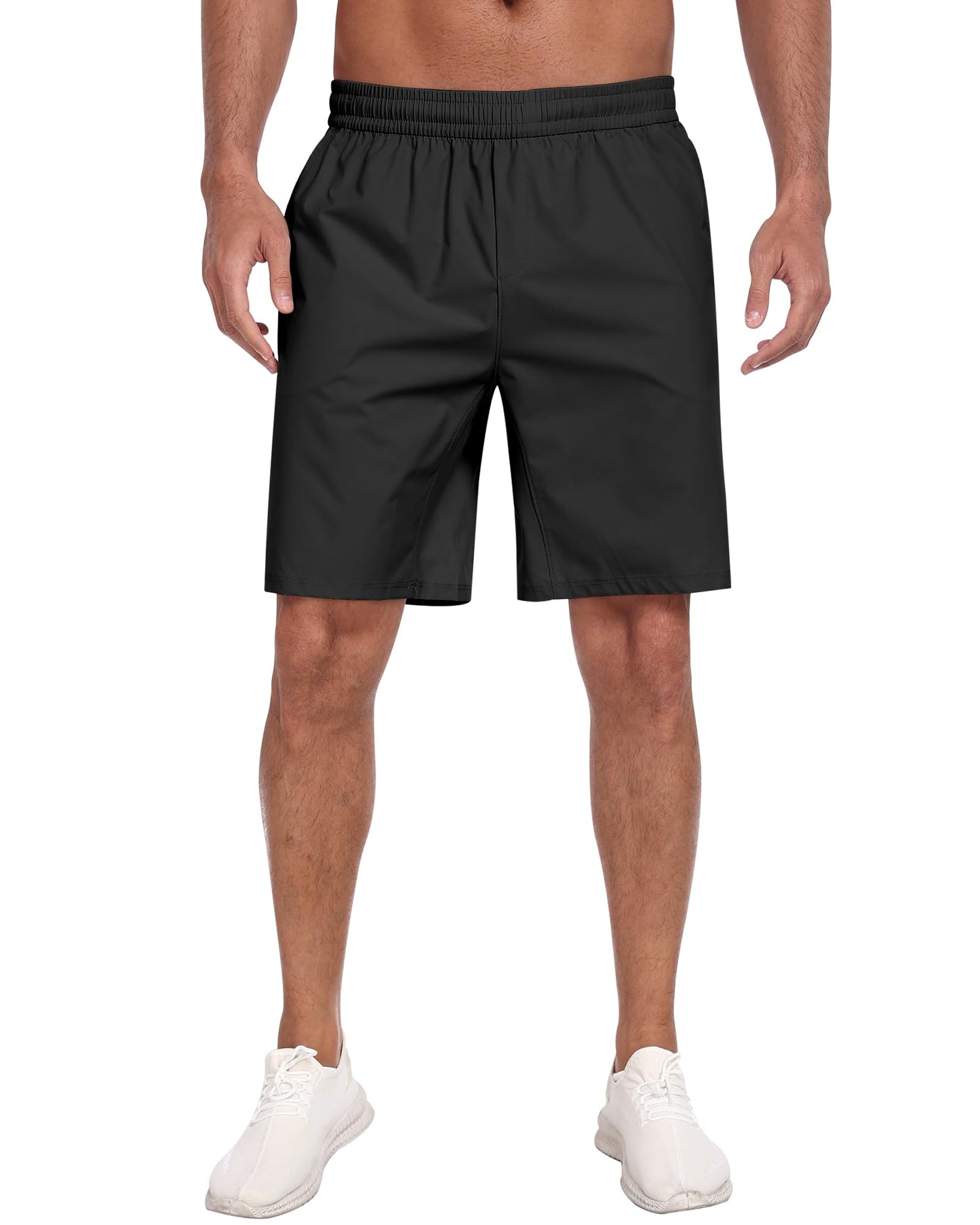 3 Pack Men's Athletic Running Shorts with Zipper Pockets,Quick Dry Gym Workout Basketball Hiking Shorts for Men