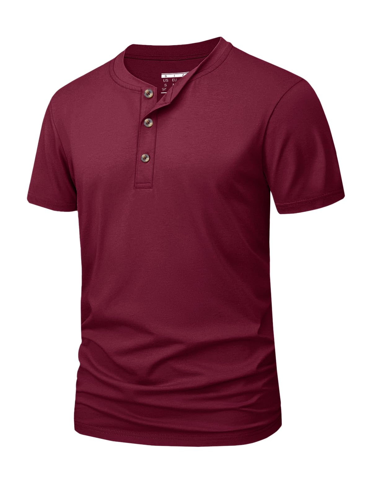 MAGNIVIT Mens Henley Shirts Short Sleeve Cotton Casual Summer Basic T-Shirts 3 Button Solid Collarless Shirts for Work