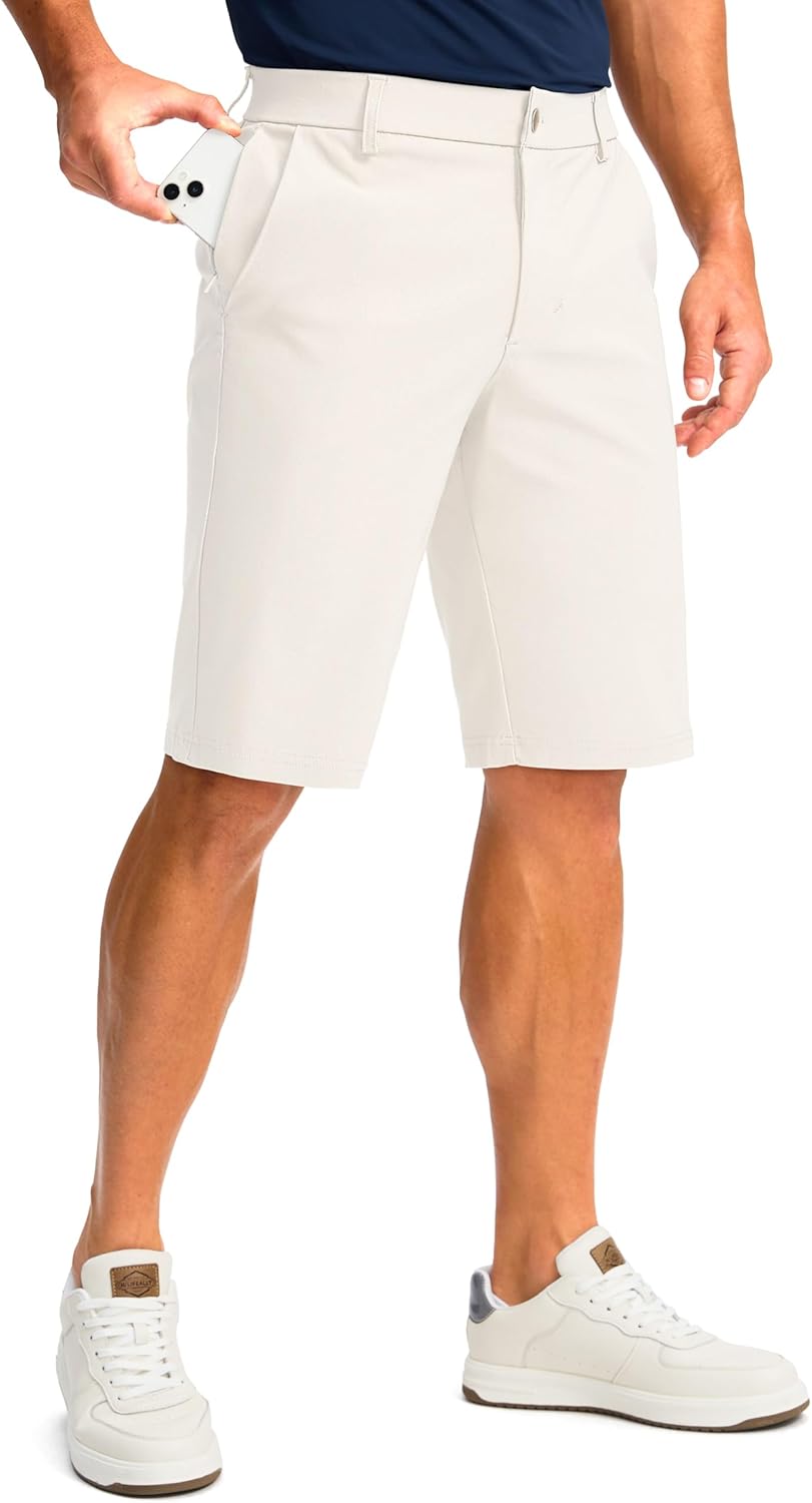 Men's Golf Shorts with 5 Pockets 11" Inseam Stretch Quick Dry Casual Work Dress Shorts for Men