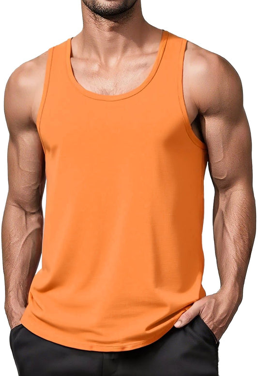 MAGNIVIT Cotton Workout Sleeveless Shirts for Men Quick Dry Muscle Shirt Lightweight Summer Running Tank Tops