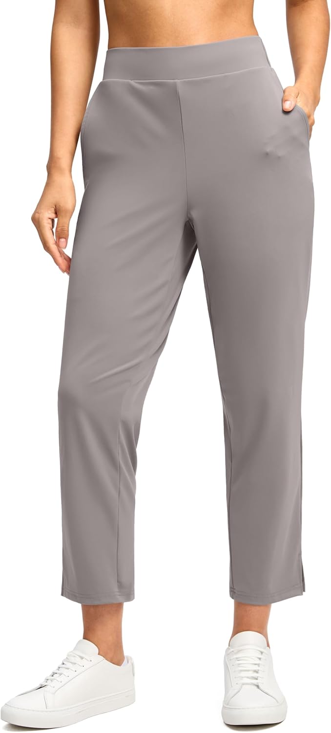 G Gradual Women's Pants Ankle 7/8 Golf Pants 3 Pockets Stretchy Petite Travel Pants Inner Drawstring for Work Business Casual