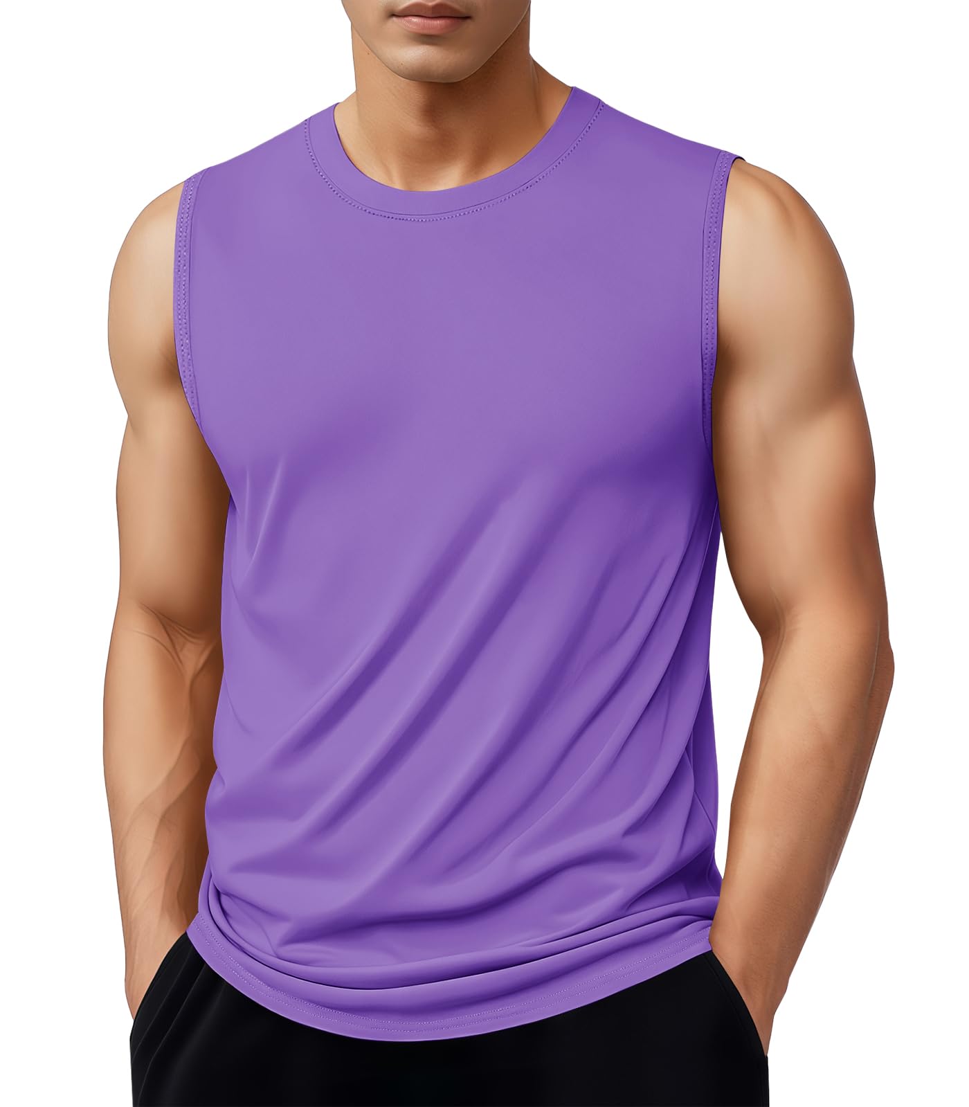 MAGNIVIT Men's Cotton Tank Tops Workout Gym Moisture Wicking T Shirts Muscle Athletic Sleeveless Top