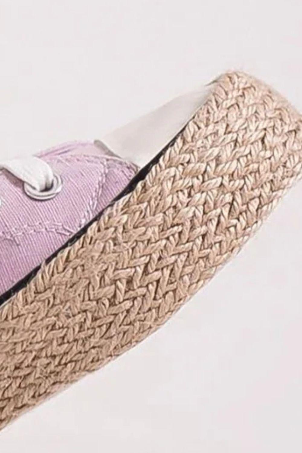 MayFair Lace Up Woven Espadrille Sole Sneakers-2