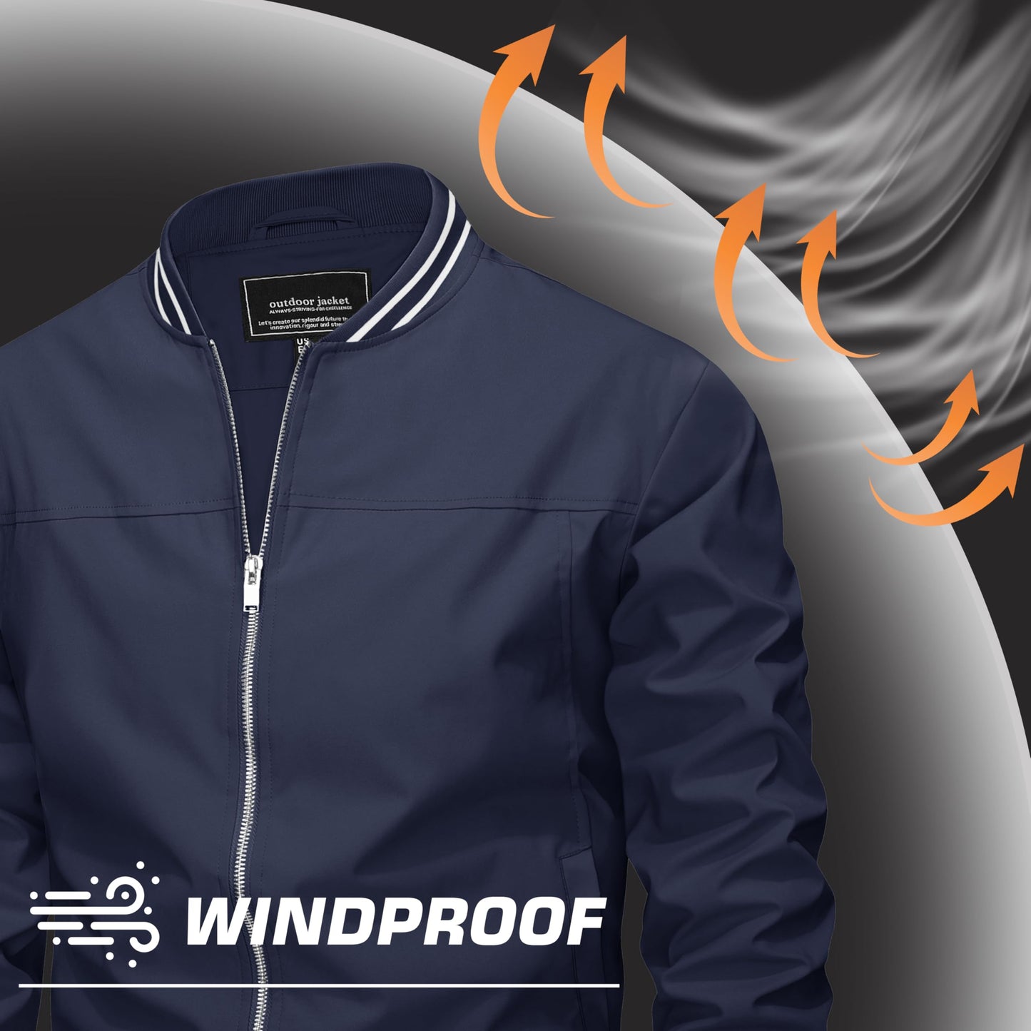 MAGNIVIT Men's Bomber Jackets Lightweight Jacket Varsity Flight Jacket Baseball Windbreaker Water Resistant Spring Autumn