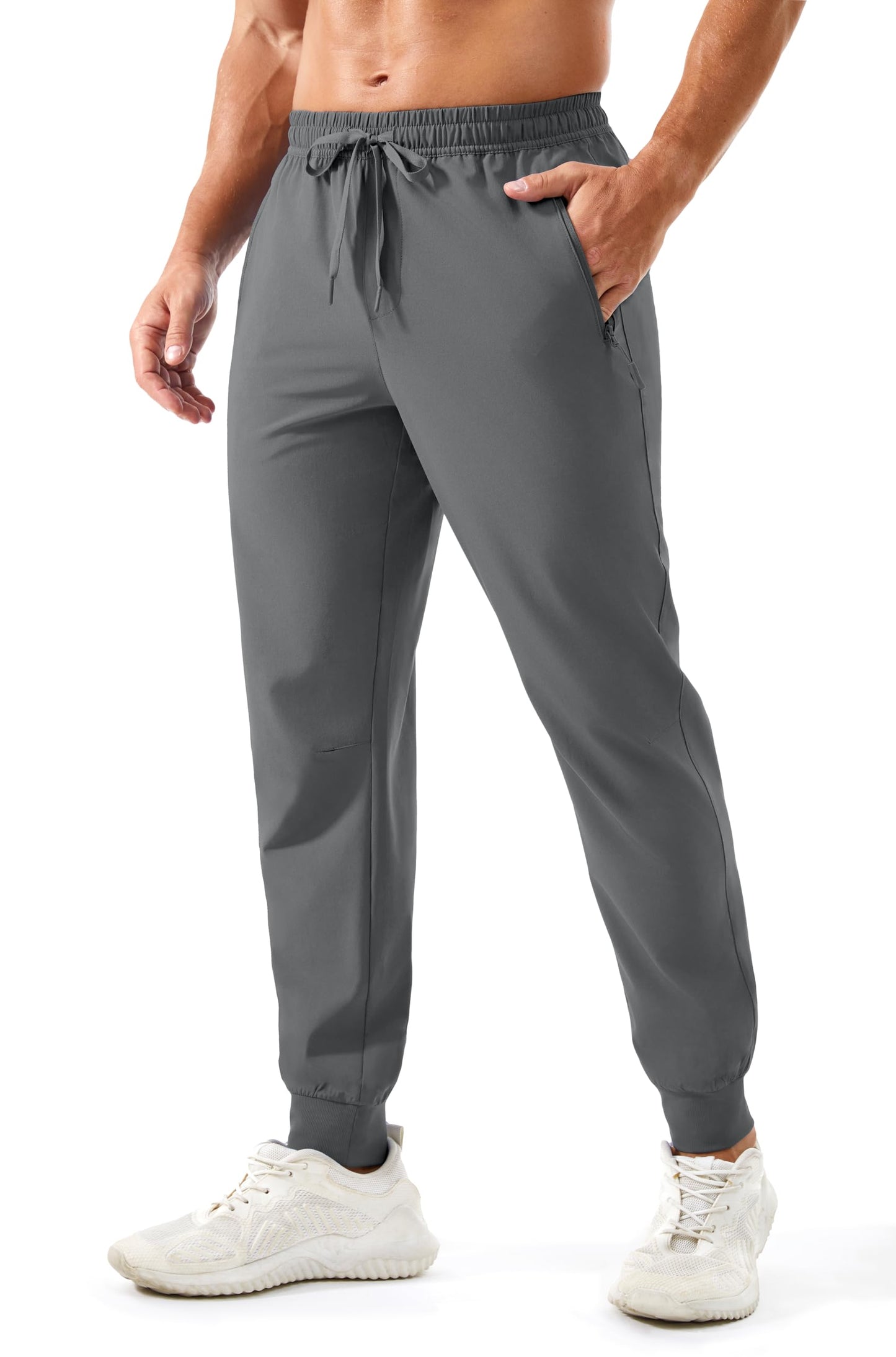 MAGNIVIT Men's Joggers with Zipper Pockets Lightweight Athletic Sweatpants Water Repellent Track Pants for Men Workout