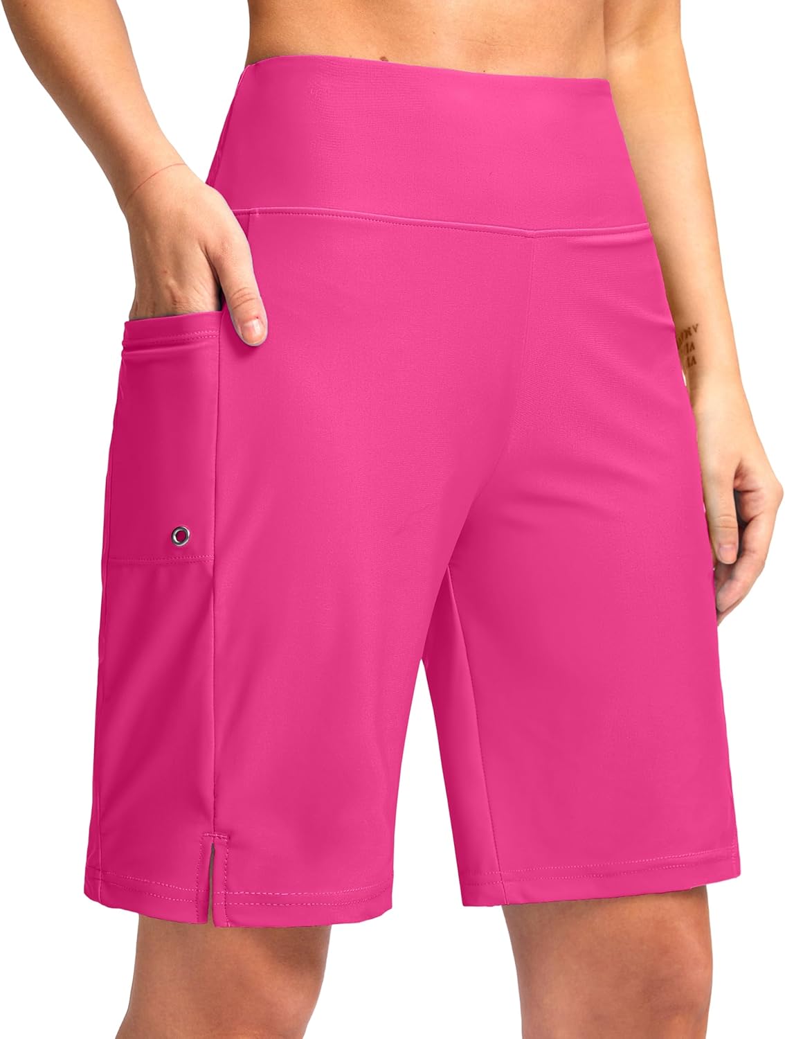 G Gradual Women's 9" Long Swim Board Shorts with Pockets High Waisted Knee Length Beach Swimming Shorts for Women with Liner