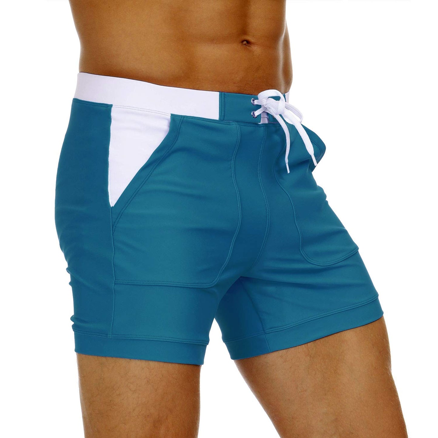 MAGNIVIT Men's Swimwear Swimsuits Solid Basic Long Swim Sport Trunks Board Shorts with Pockets