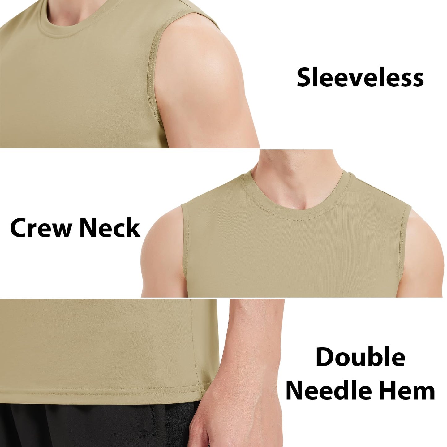 MAGNIVIT Men's Cotton Tank Tops Workout Gym Moisture Wicking T Shirts Muscle Athletic Sleeveless Top