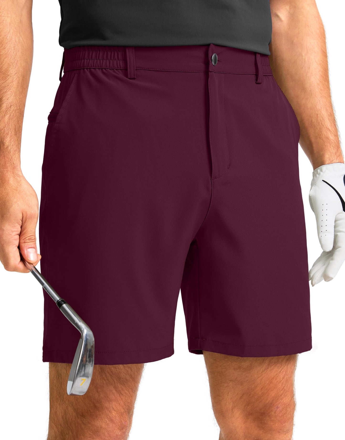 Men's Casual Shorts 7" Lightweight Golf Shorts for Men Stretch with 3 Pockets Quick Dry Breathable Work Shorts