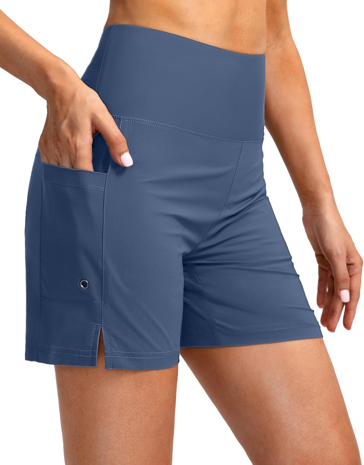 G Gradual Women's 5" High Waisted Swim Board Shorts with Phone Pockets UPF 50+ Quick Dry Beach Shorts for Women with Liner