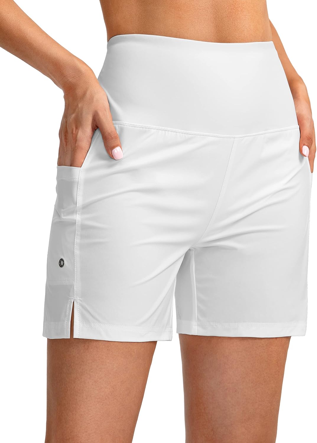 G Gradual Women's 5" High Waisted Swim Board Shorts with Phone Pockets UPF 50+ Quick Dry Beach Shorts for Women with Liner