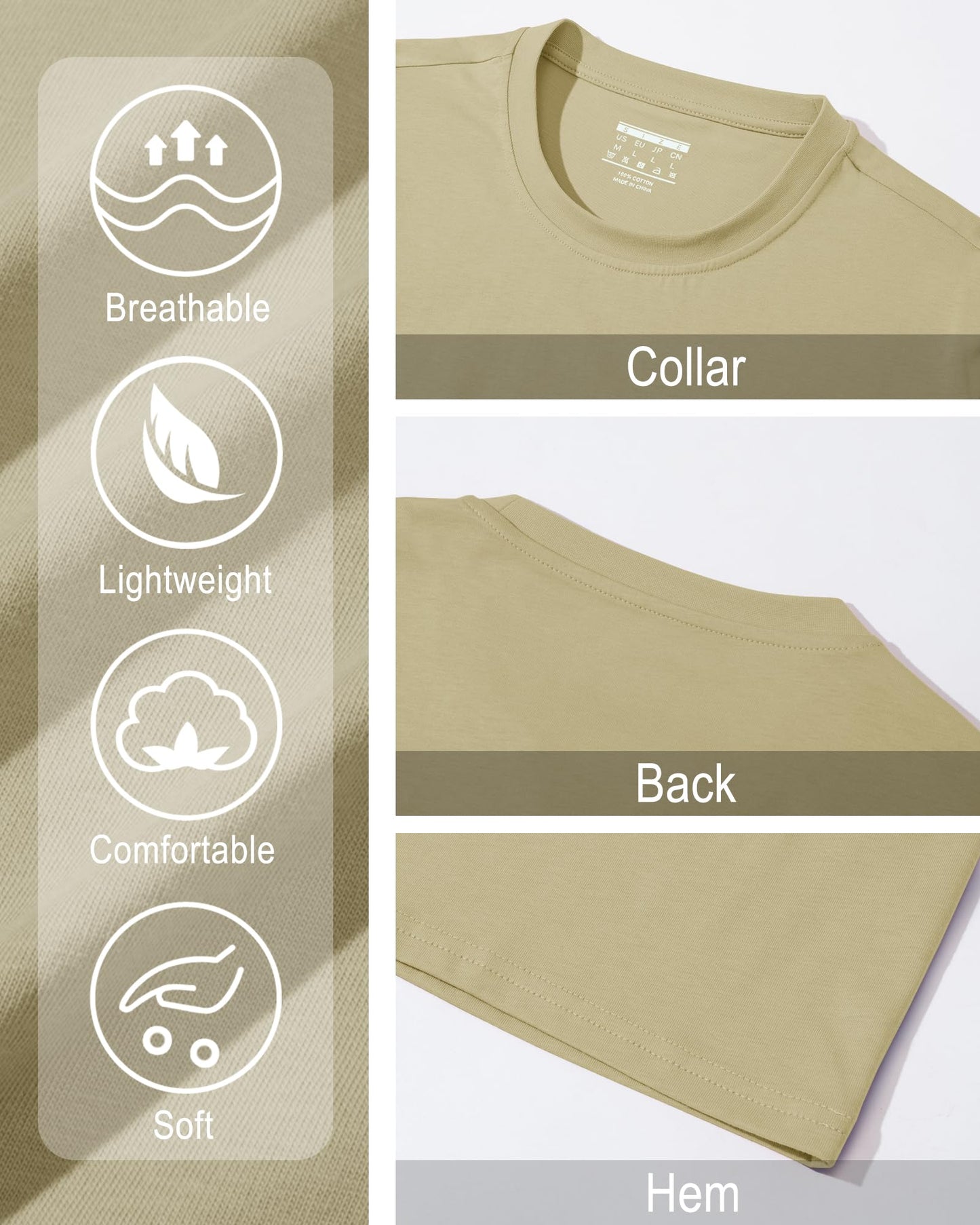 MAGNIVIT Men's Long Sleeve Cotton Shirts with Pocket Crew Neck Casual Shirt Regular Fit Solid Top Spring Fashion 2025