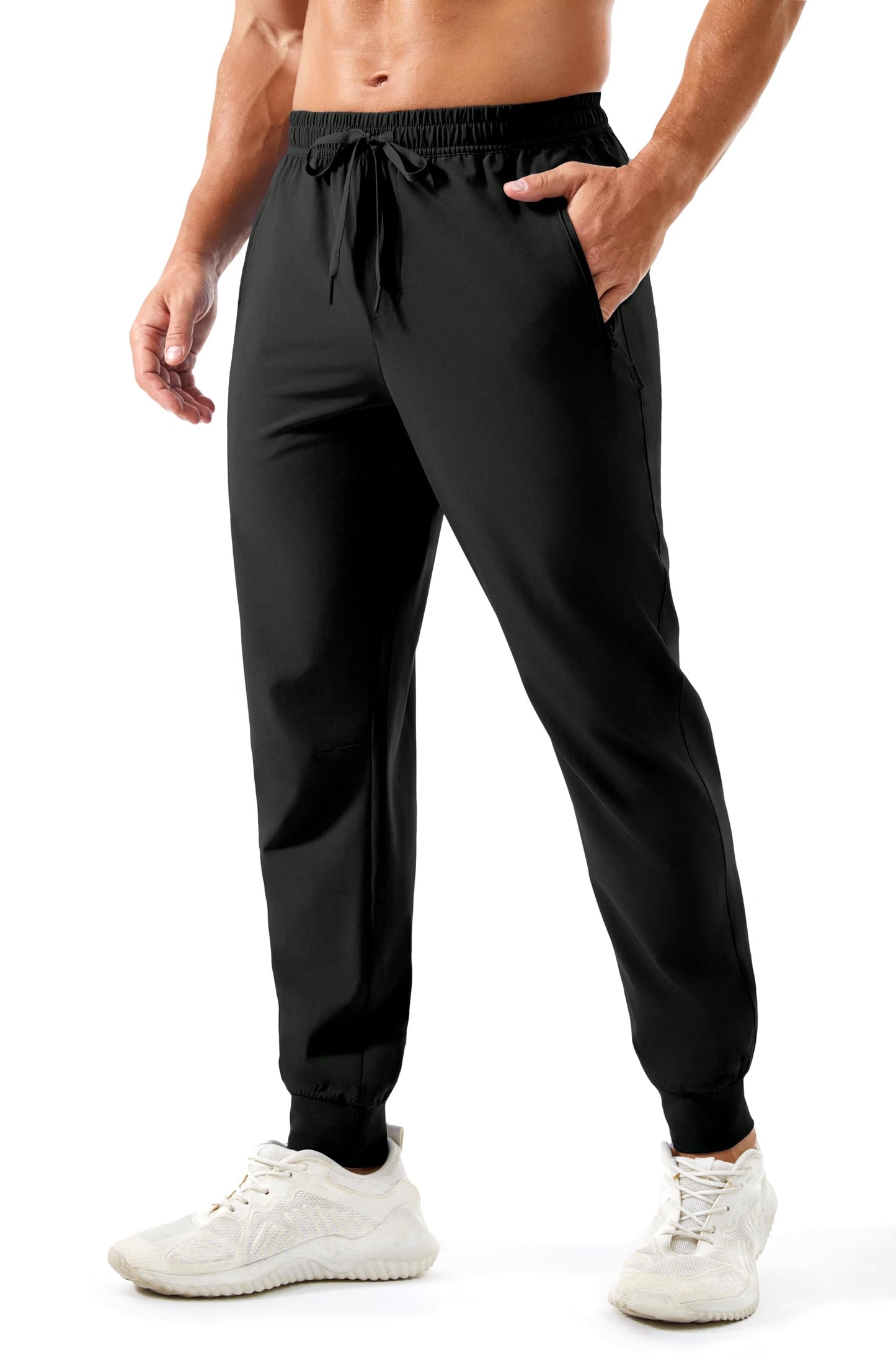 MAGNIVIT Men's Joggers with Zipper Pockets Lightweight Athletic Sweatpants Water Repellent Track Pants for Men Workout