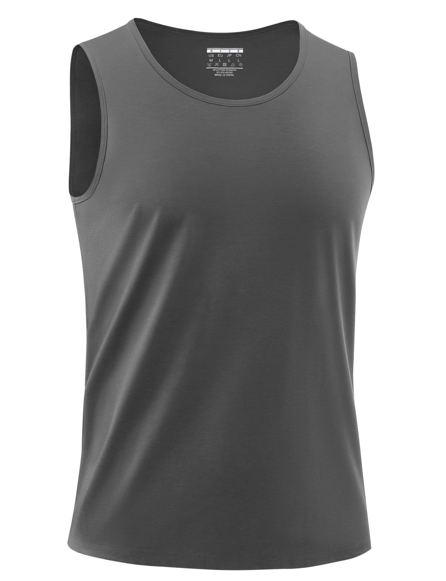 MAGNIVIT Mens Tank Top UPF50+ Summer Sleeveless Muscle Shirts Cotton Blend Casual Tee Cooling Gym Workout Shirts