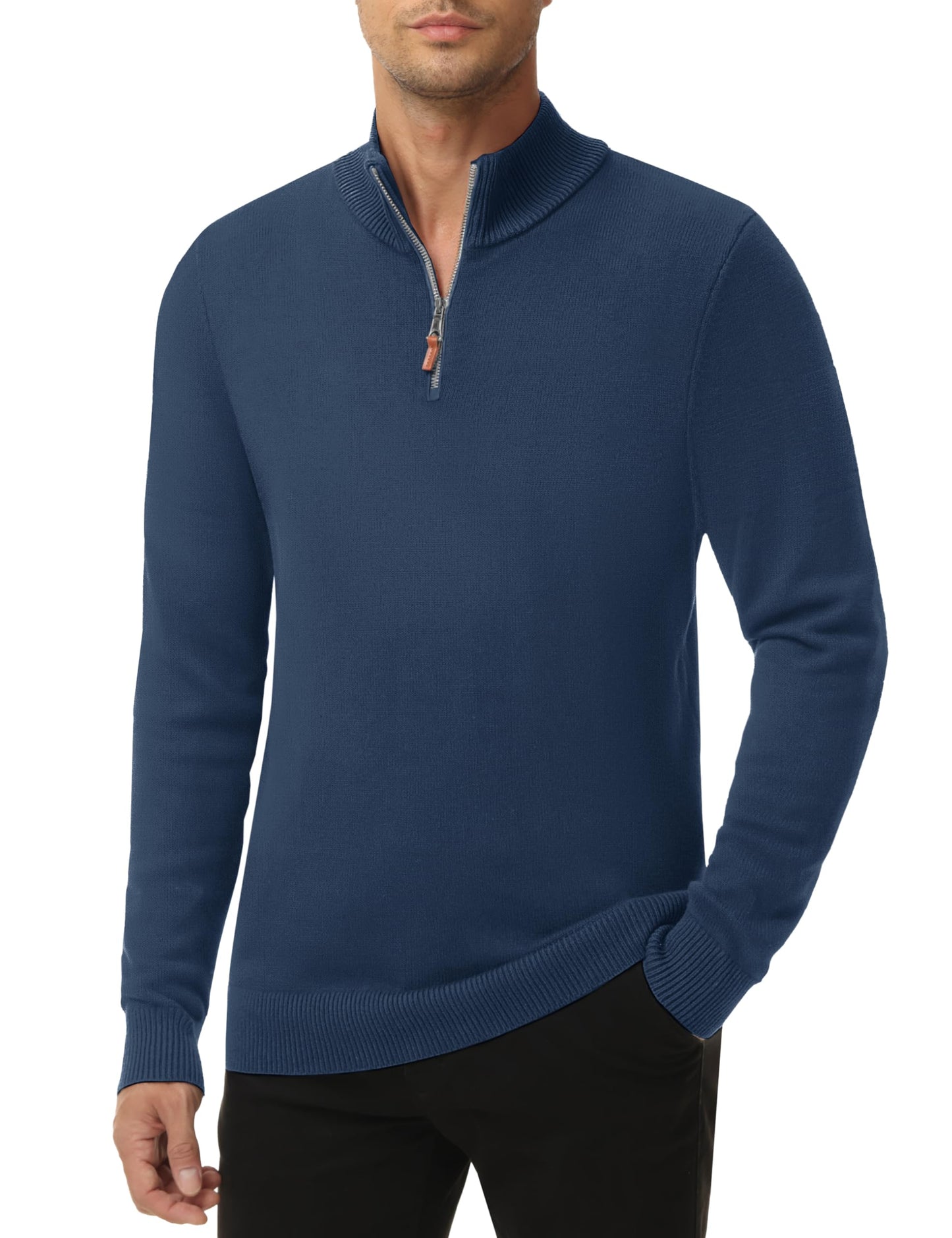 MAGNIVIT Men's Sweater Quarter Zip Pullover Fall Winter Spring Polo Sweatshirts