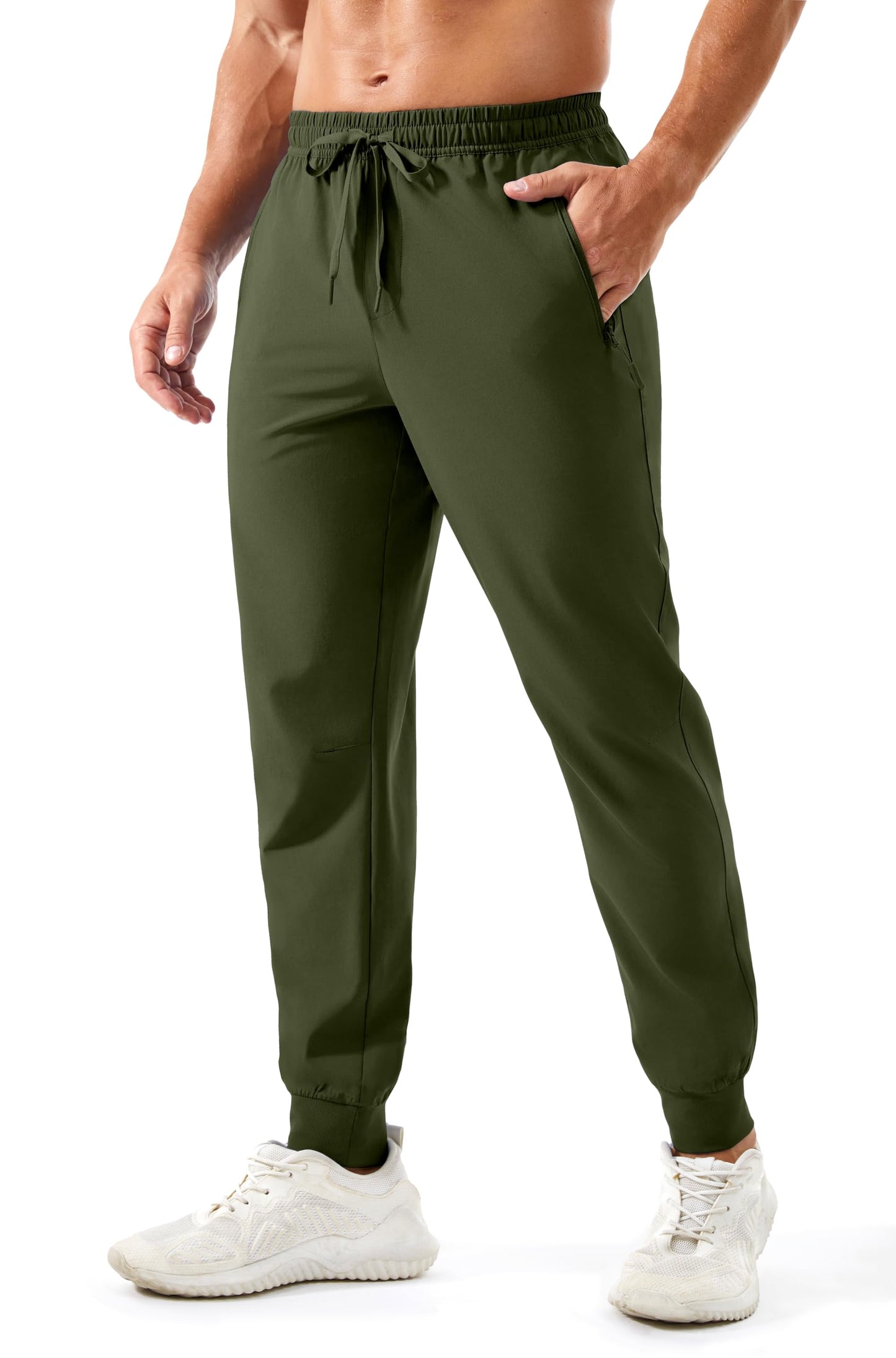 MAGNIVIT Men's Joggers with Zipper Pockets Lightweight Athletic Sweatpants Water Repellent Track Pants for Men Workout