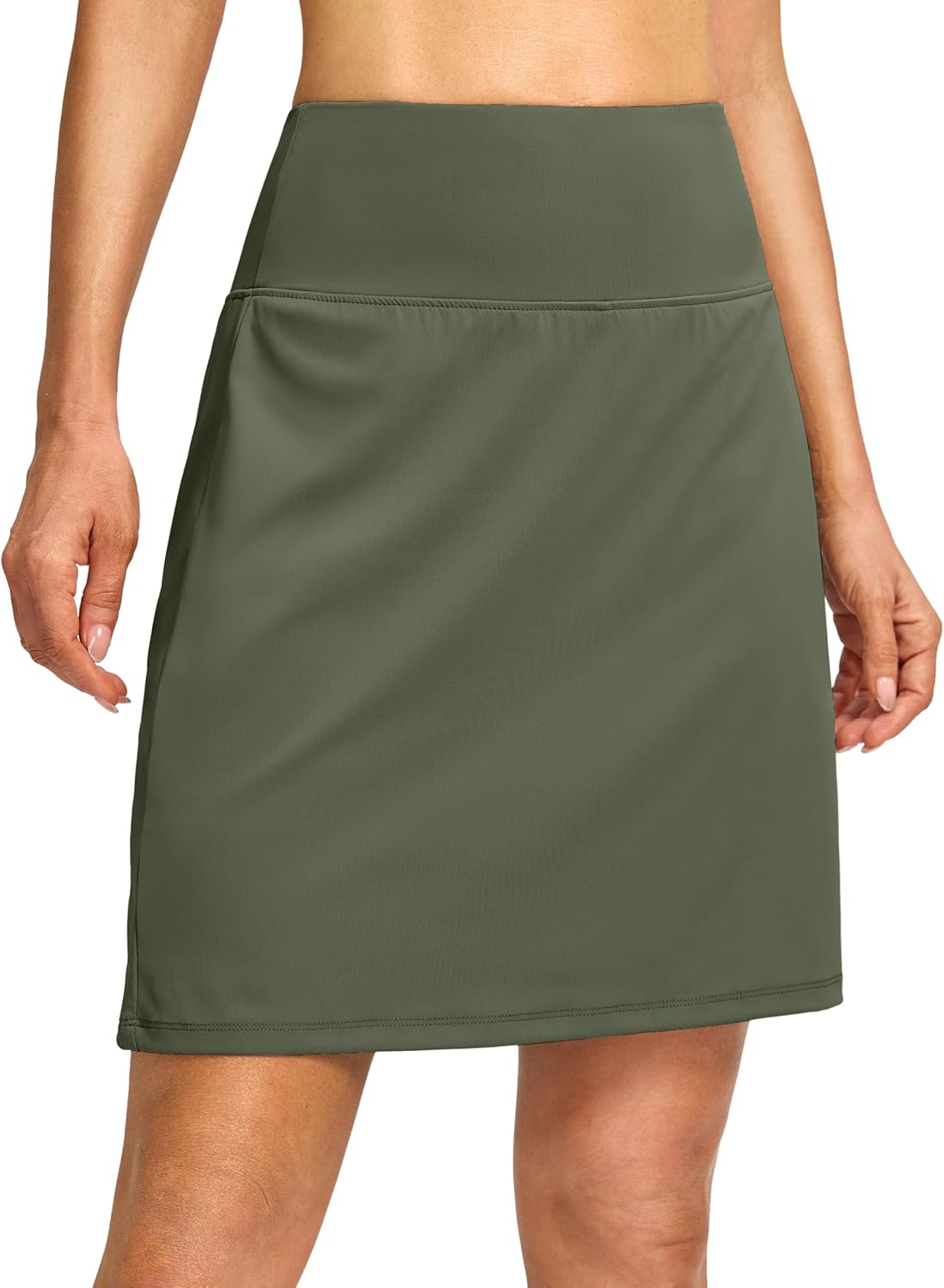 G Gradual 19" Skorts for Woman Knee Length Golf Skirt Long Athletic Tennis Skorts for Women Dressy Casual with Shorts Pockets