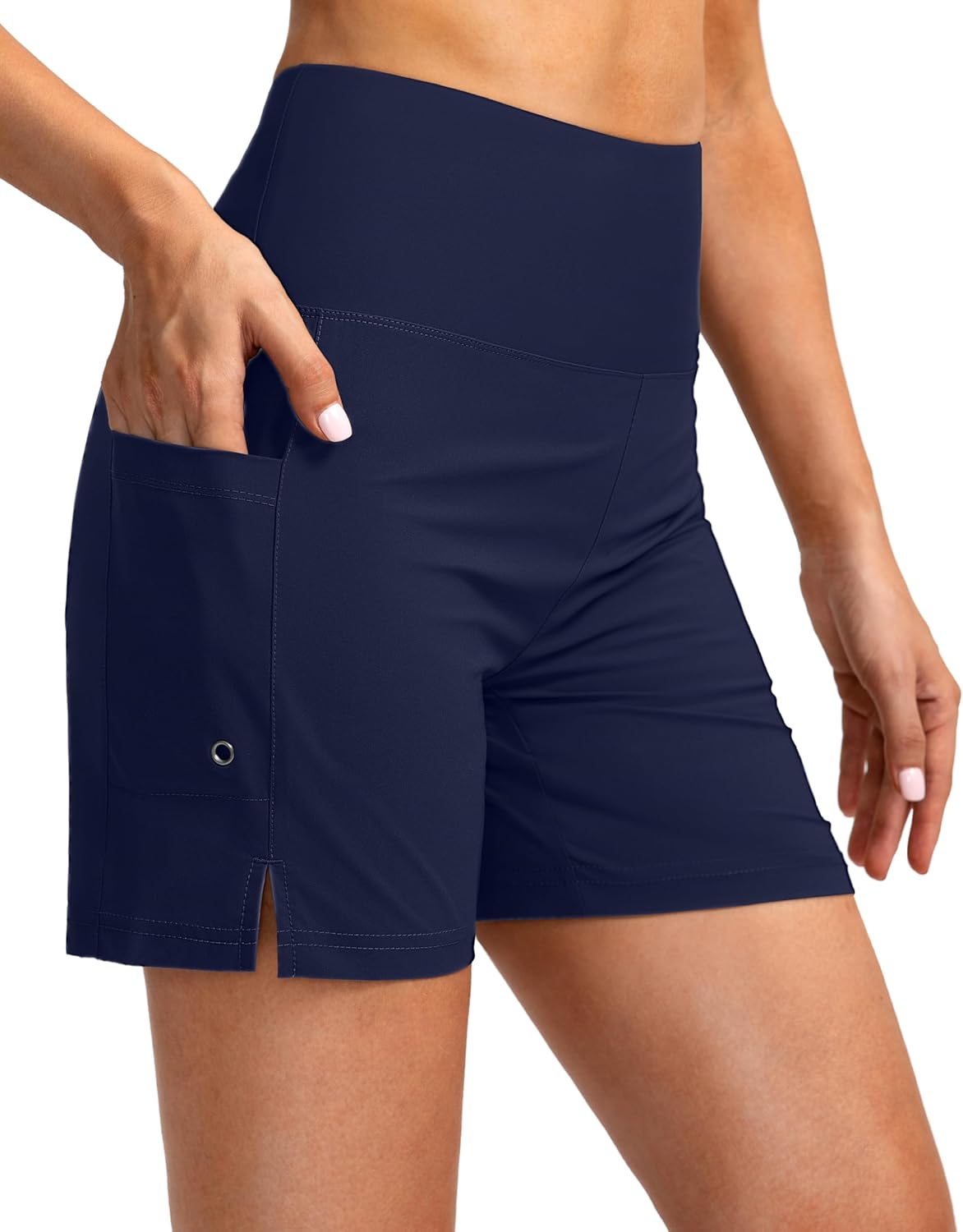 G Gradual Women's 5" High Waisted Swim Board Shorts with Phone Pockets UPF 50+ Quick Dry Beach Shorts for Women with Liner